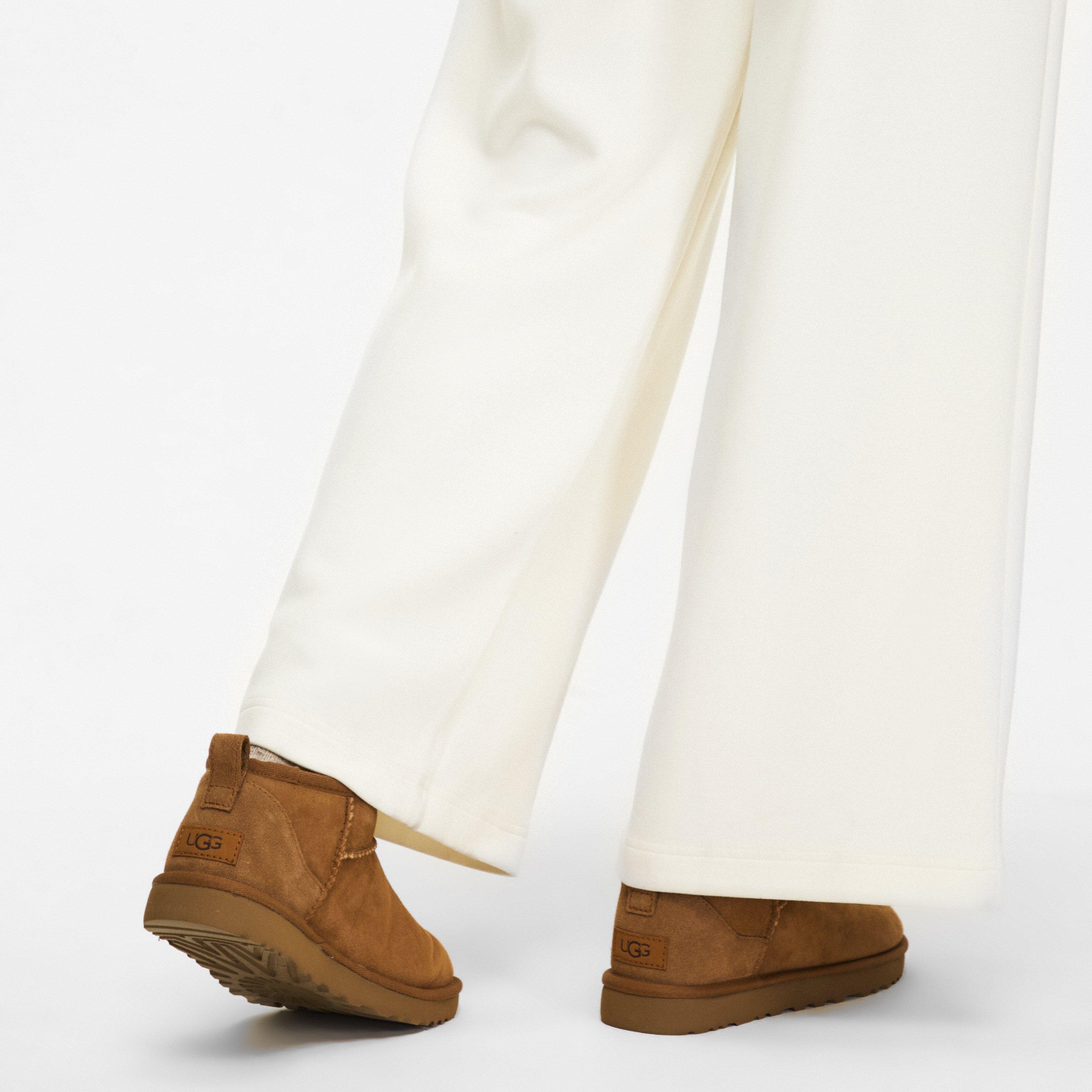 Chestnut - Ugg - Women's Ultra Mini Suede Sheepskin Ankle Snug Boots - 3