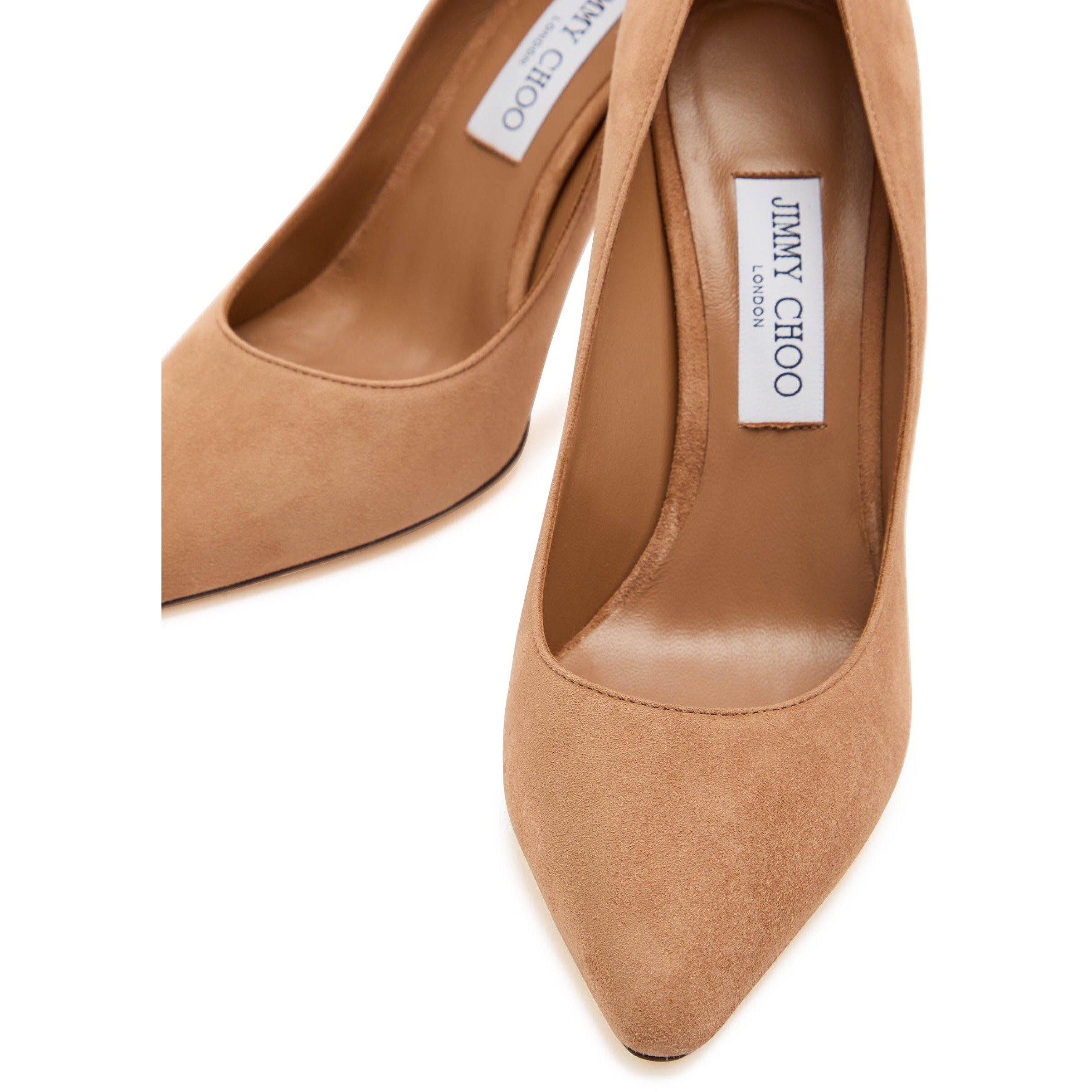 CAMEL - Jimmy Choo - Women's Romy 85 Suede Stiletto Heels - 4
