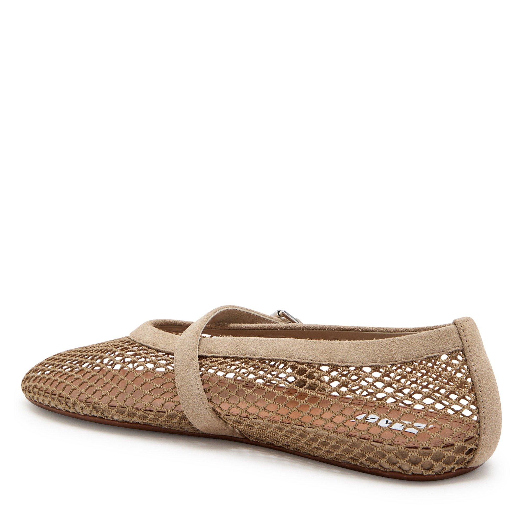 GREY - Alaia - Women's Suede Mesh Ballet Pumps - 2