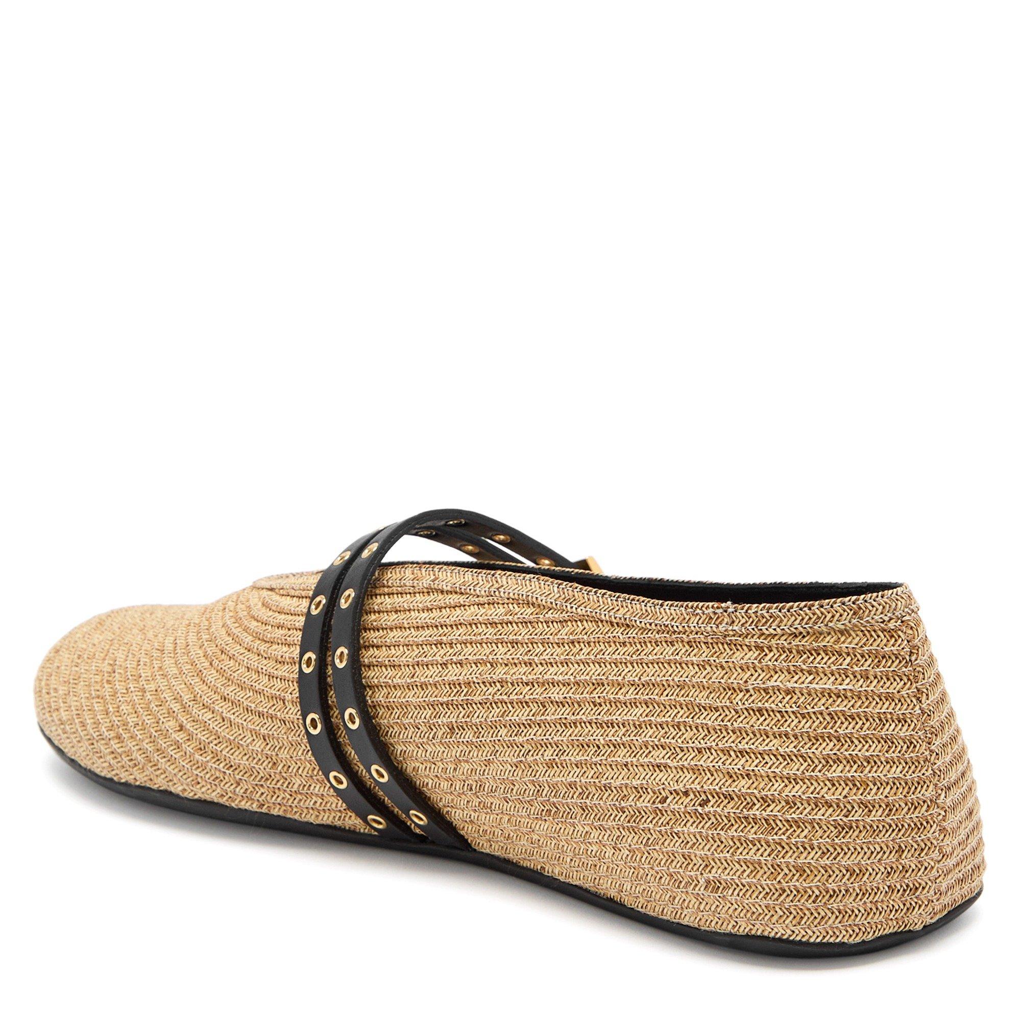 BEIGE AND OTHER - Alaia - Women's Raffia Ballet Pumps - 2