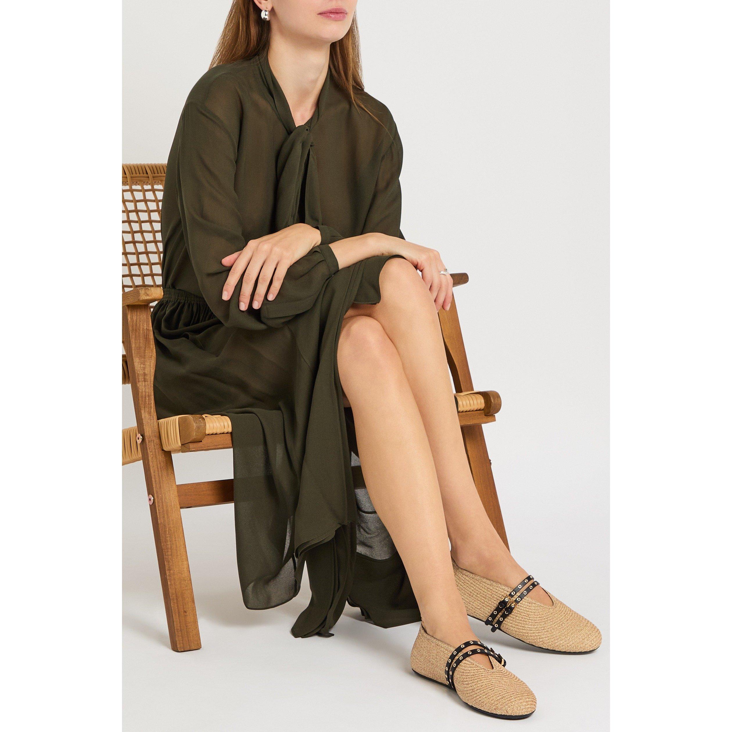 BEIGE AND OTHER - Alaia - Women's Raffia Ballet Pumps - 3
