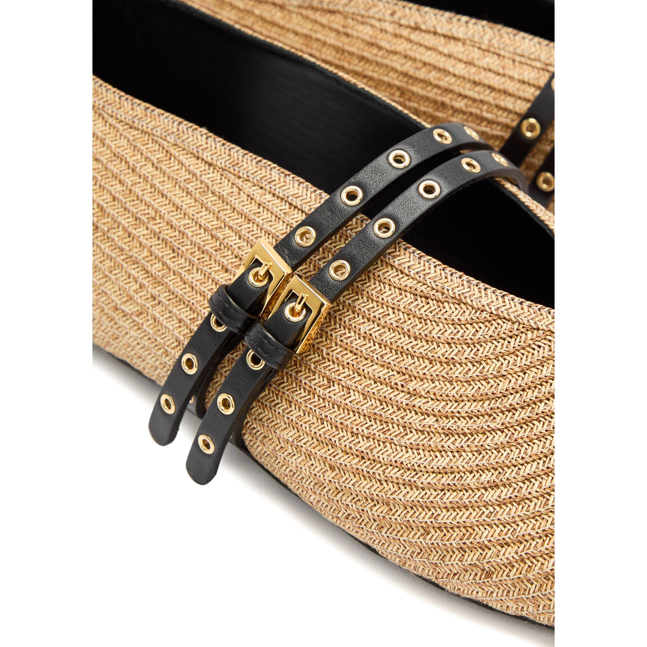 BEIGE AND OTHER - Alaia - Women's Raffia Ballet Pumps - 5