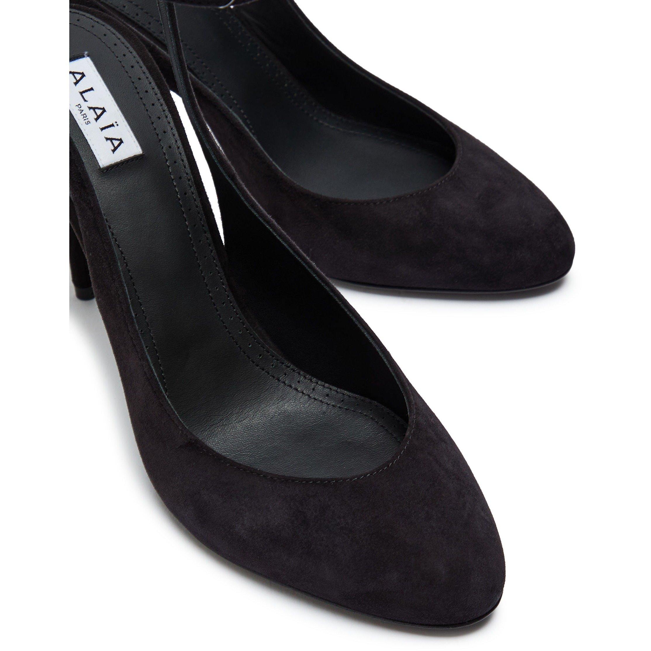 BLACK - Alaia - Women's Slingbacks 90 Suede Stiletto Heels - 3