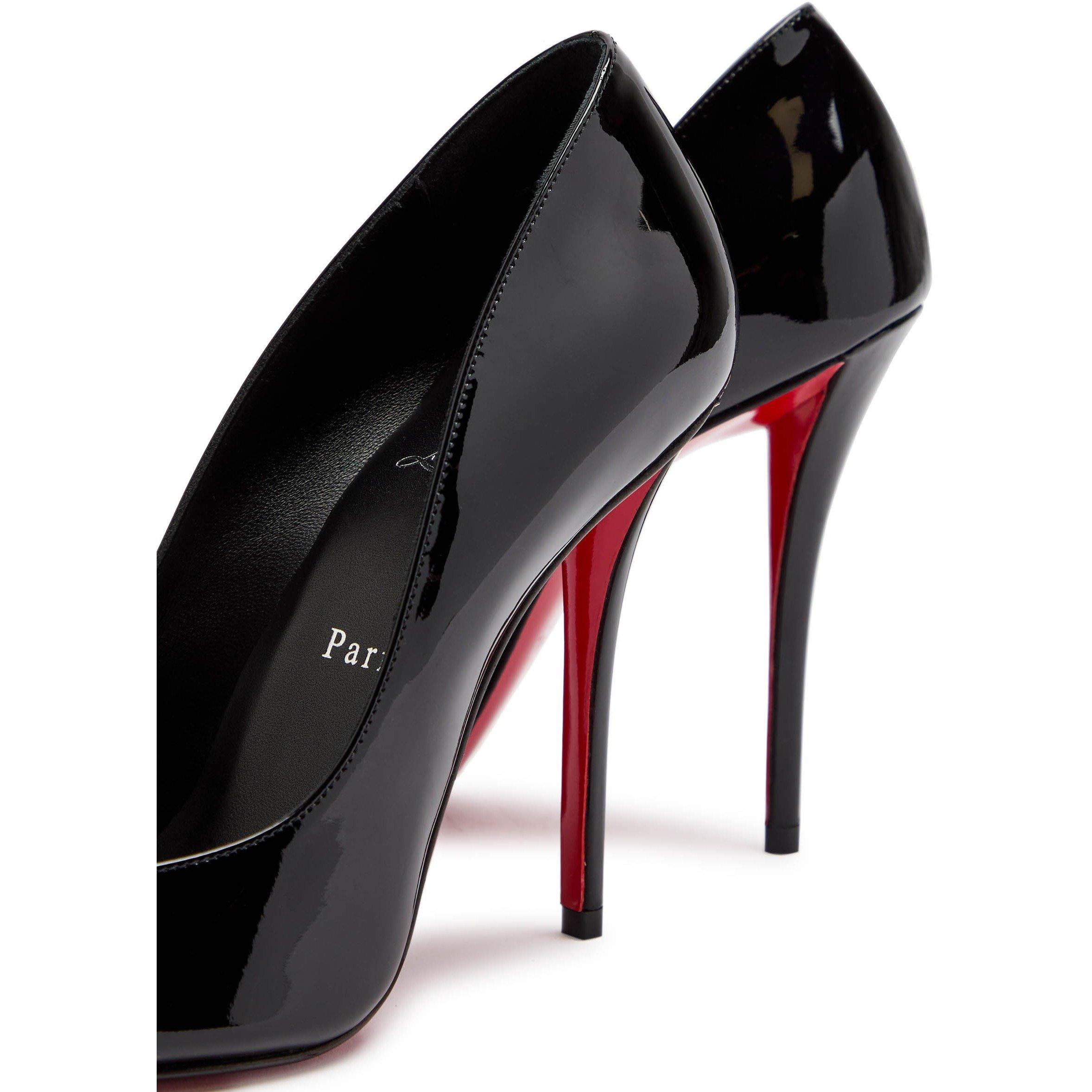 BLACK - Christian Louboutin - Women's Miss Z 100 Patent Stiletto Heels - 4