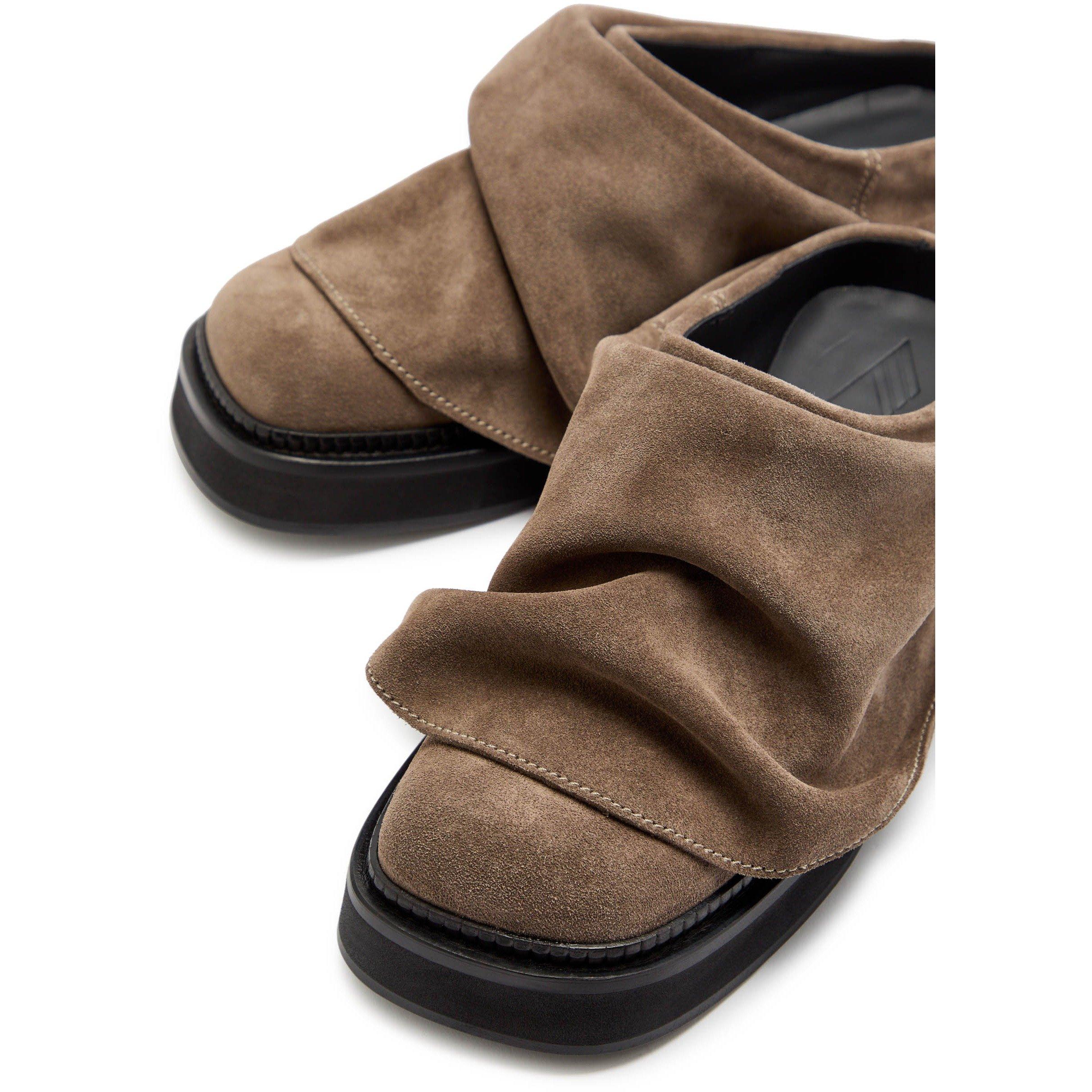 TAUPE - The Attico - Mini Robin sabot suede09 - 3