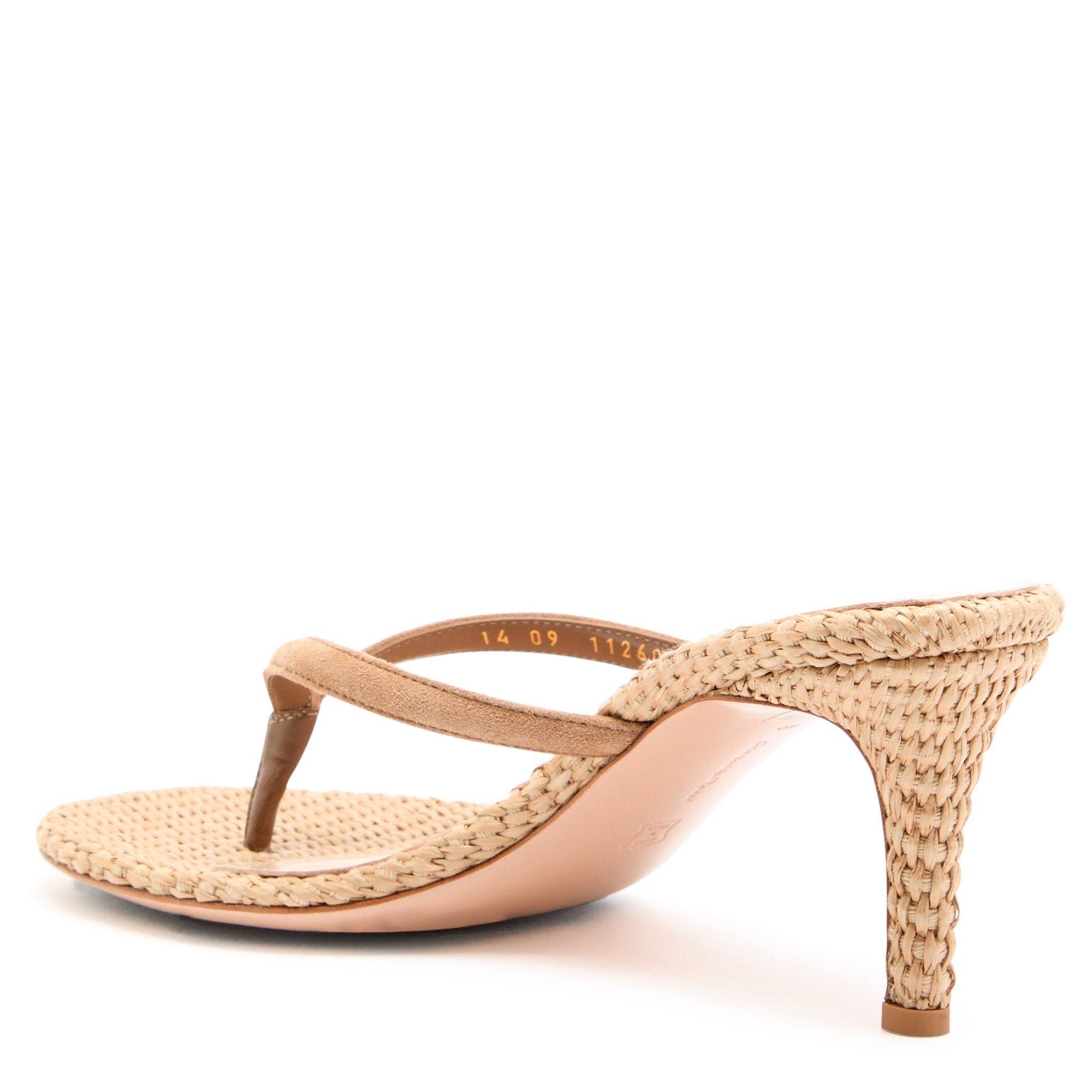 SAND - Gianvito Rossi - CALYPSO RAFFIA THONG SANDAL - 2