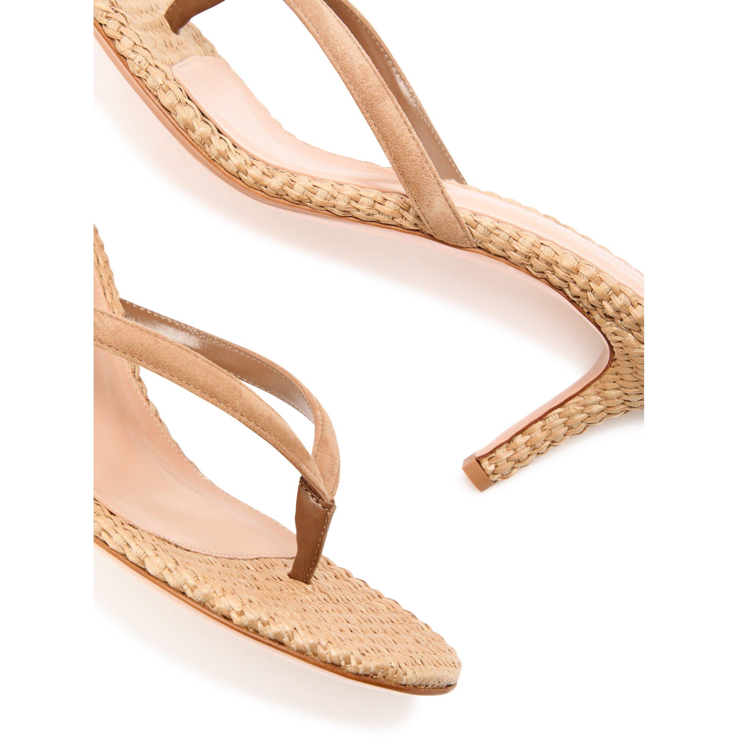 SAND - Gianvito Rossi - CALYPSO RAFFIA THONG SANDAL - 5
