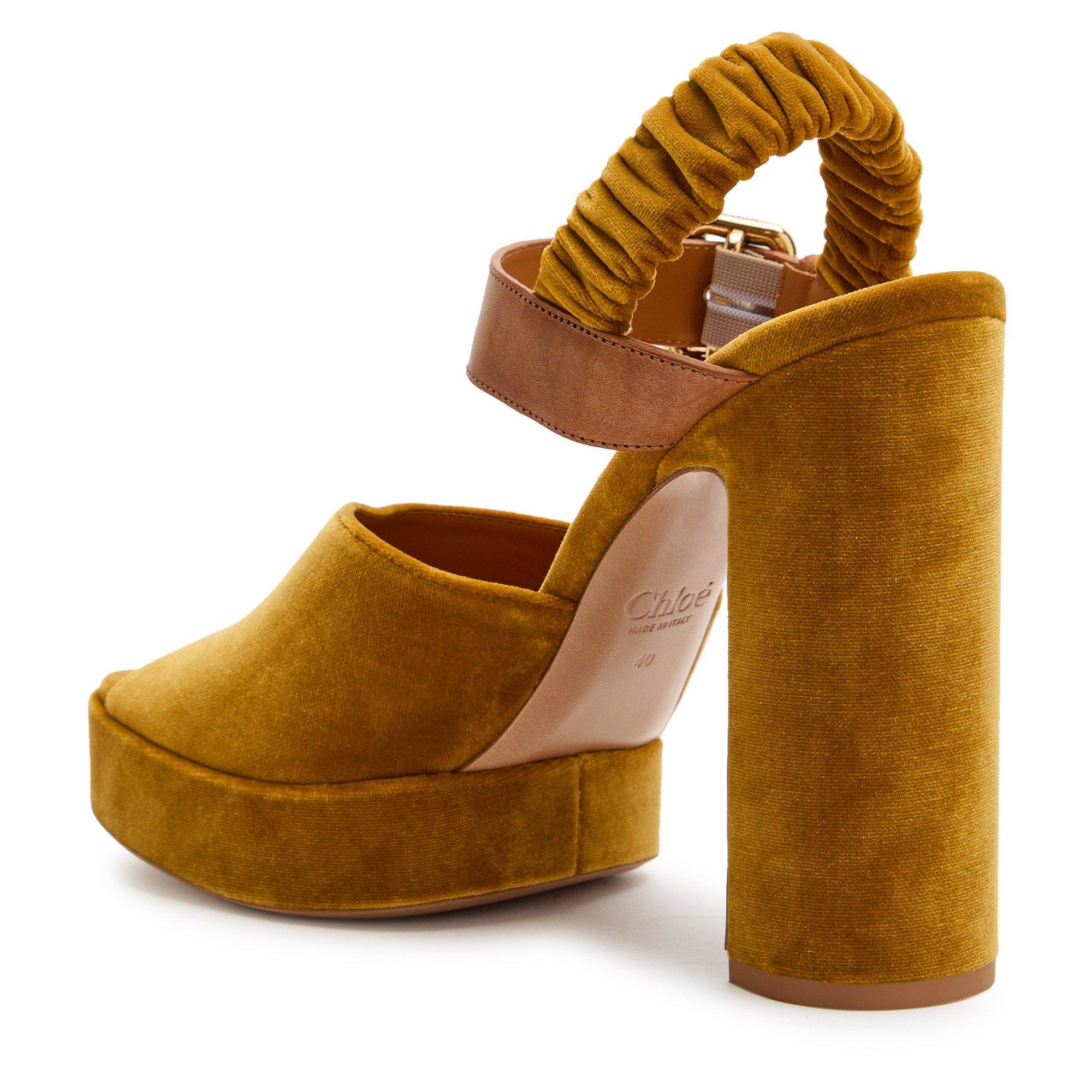 GOLD - Chloe - Women's Aria Platform Suede Heeled Sandals - 2