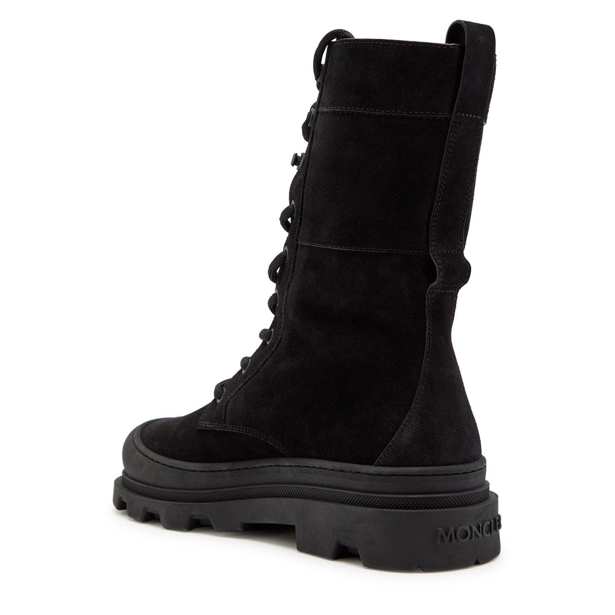 BLACK - Moncler - Women's Vera Suede Lace-Up Flat Ankle Boots - 2