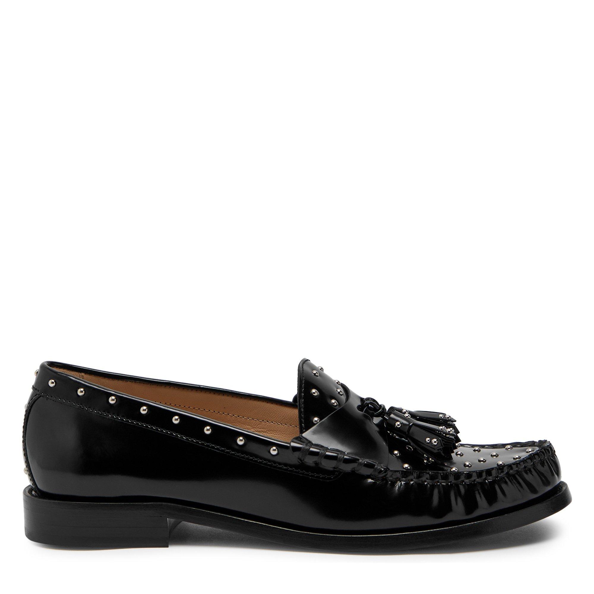 BLACK - Stuart Weitzman - LOTTIE SOSTUD TASSLE LOAFER