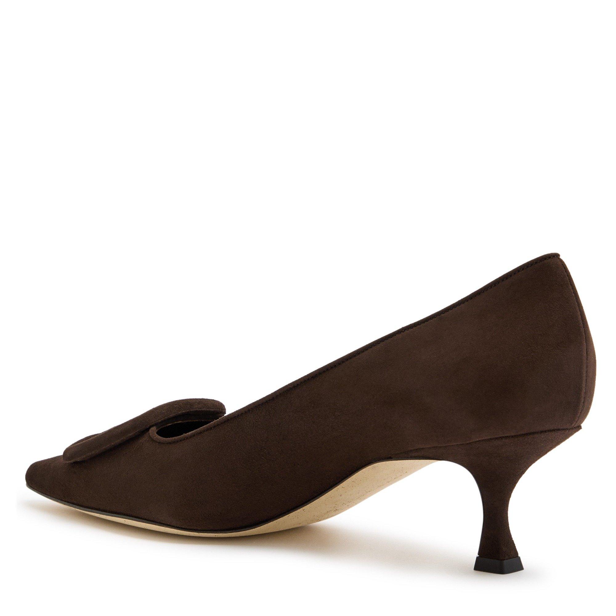 DARK BROWN - Manolo Blahnik - MAYSALEPUMP 50 SUEDE - 2