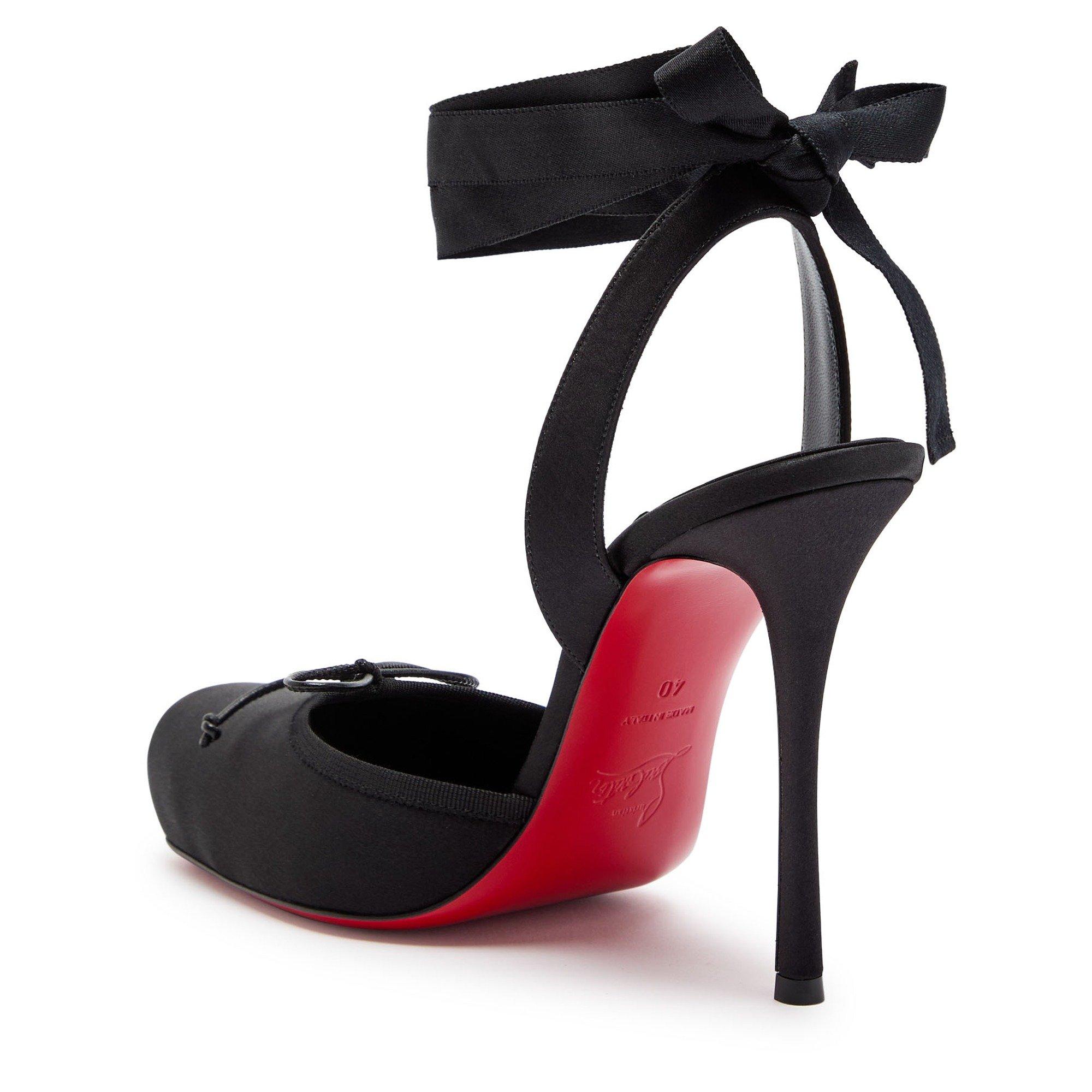 BLACK - Christian Louboutin - Women's Cassia Lace-Up Satin Court Shoes - 2