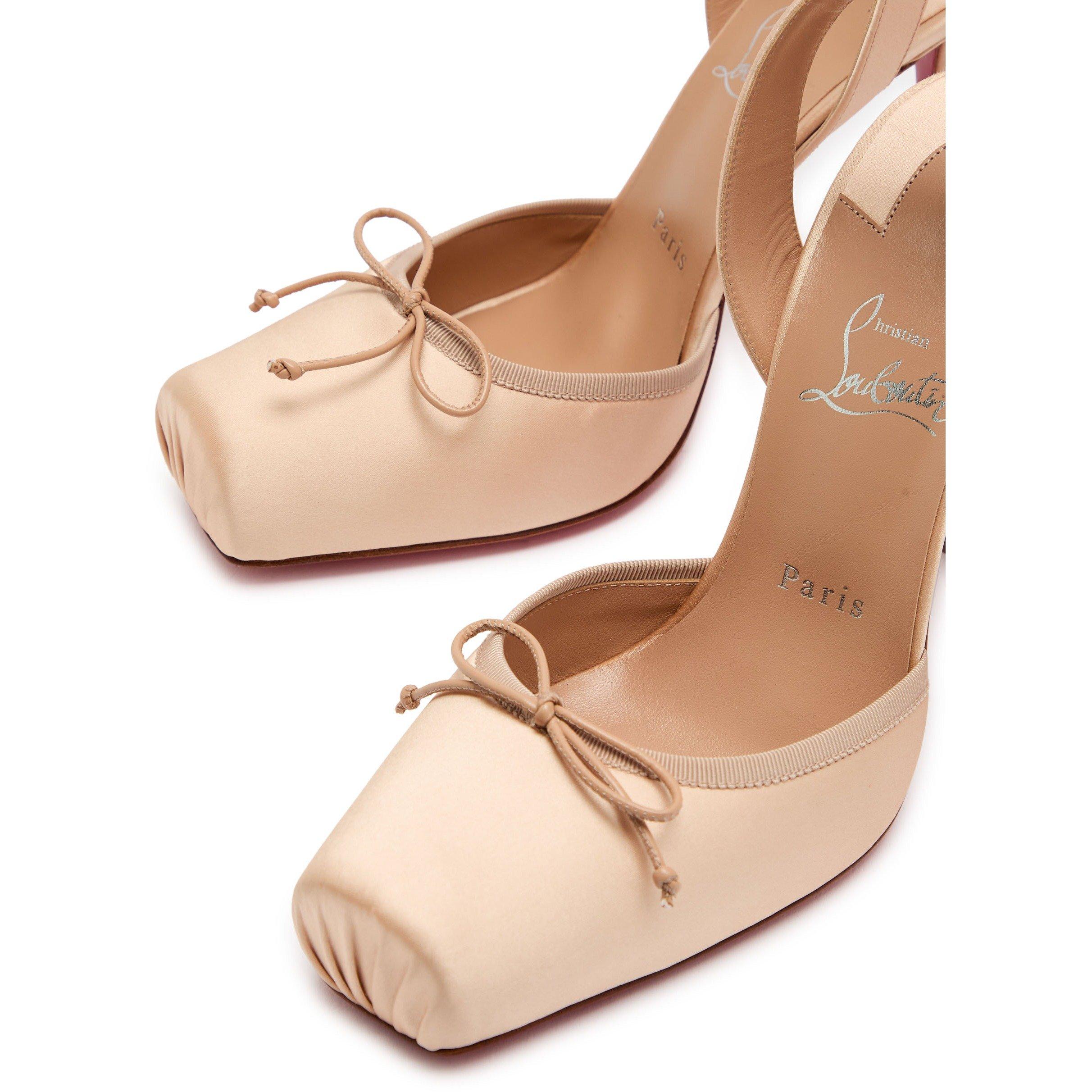 NUDE - Christian Louboutin - Women's Cassia Lace-Up Stiletto Heels - 3