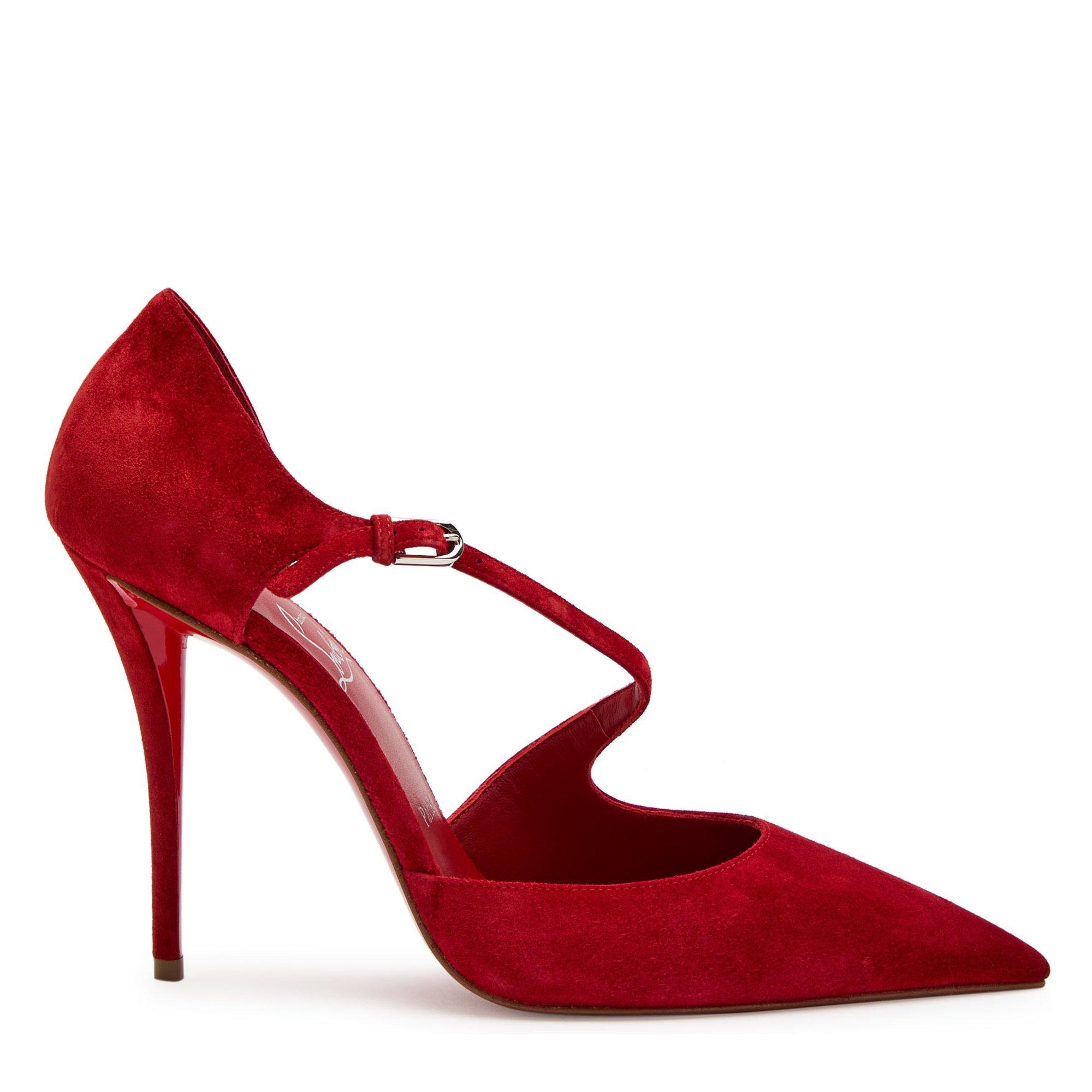 RED - Christian Louboutin - Women's Miss Ziggyta Suede Court Shoes - 1