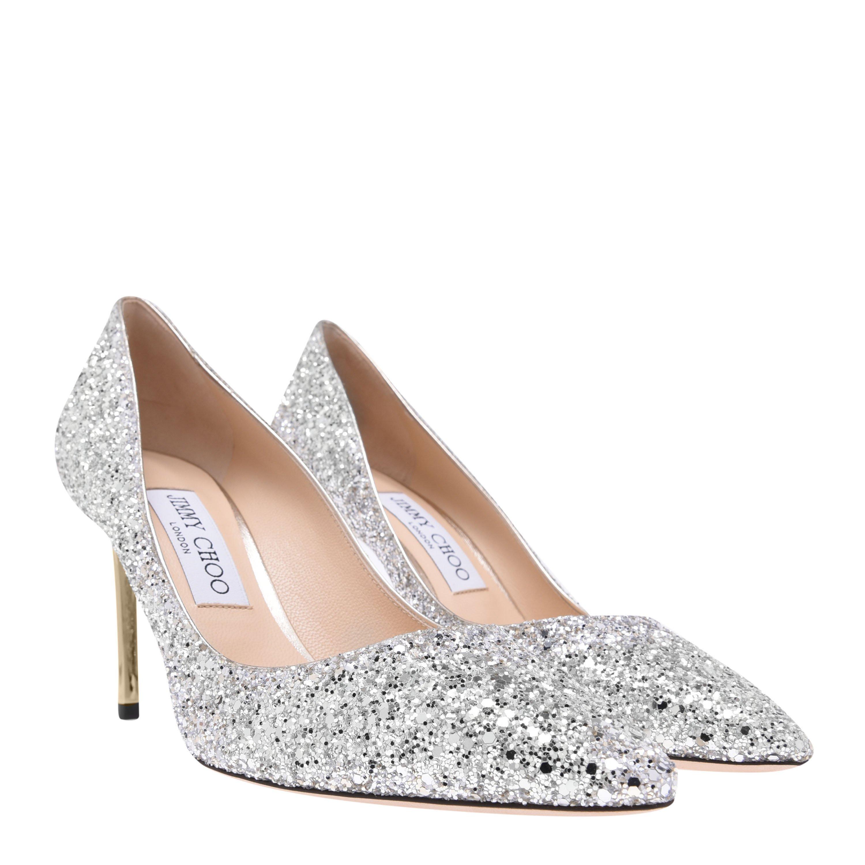 Champagne - Jimmy Choo - Women's Glitter Romy 85 Heels - 4