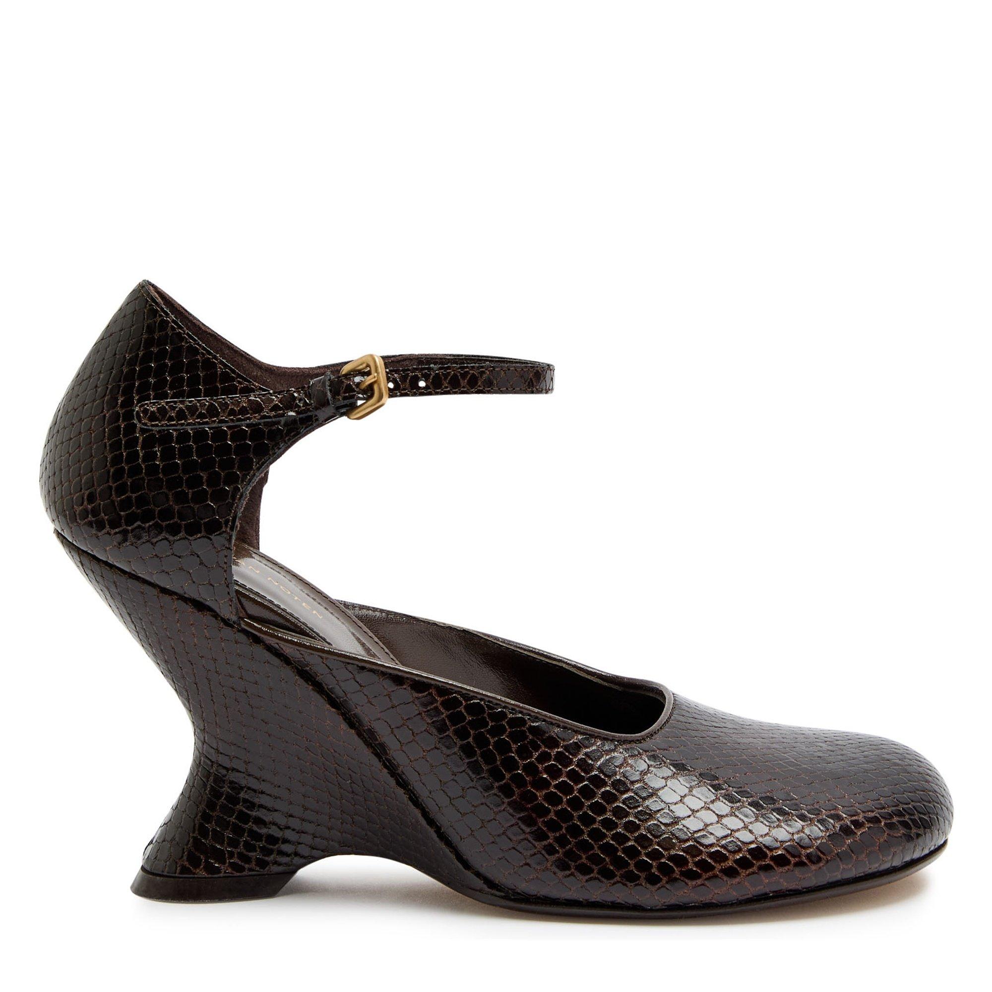 DARK BROWN - Dries Van Noten - WEDGE TIE ANKLE