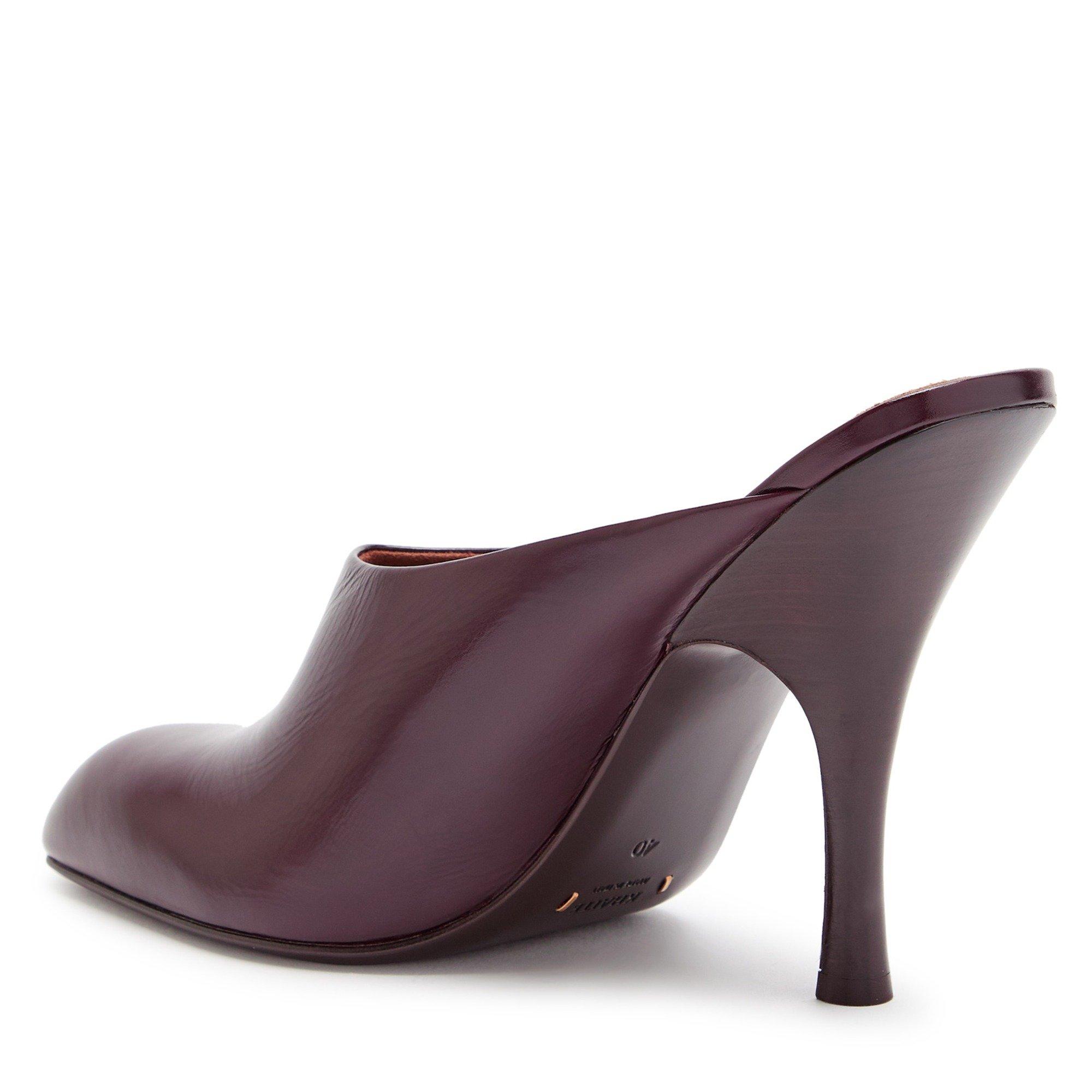BURGUNDY - Khaite - Women's Colt 100 Leather Square-Toe Heeled Mules - 2