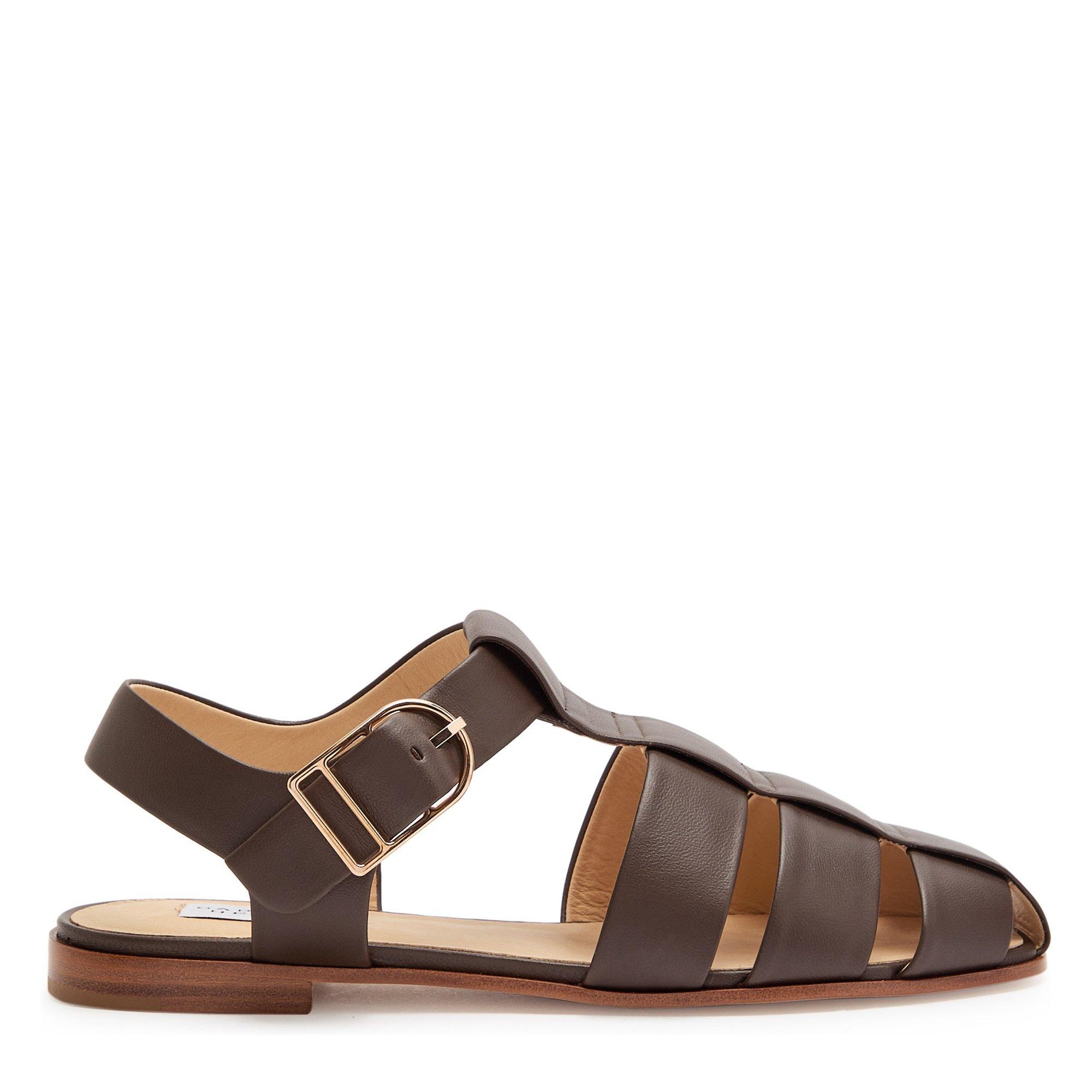 BROWN - Gabriela Hearst - Women's Lynn Leather Flat Sandals - 1