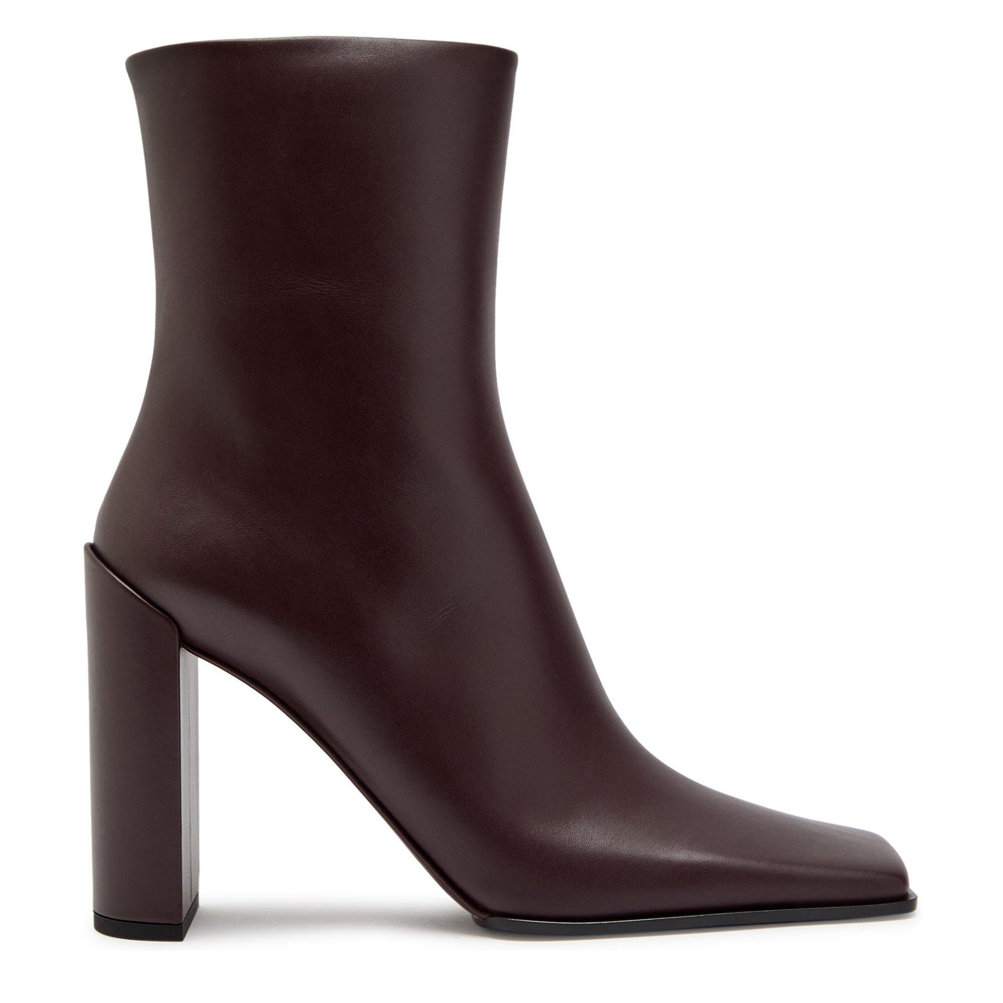 BROWN - Alaia - ANKLE BOOT WITH SQUARE TOE - 1