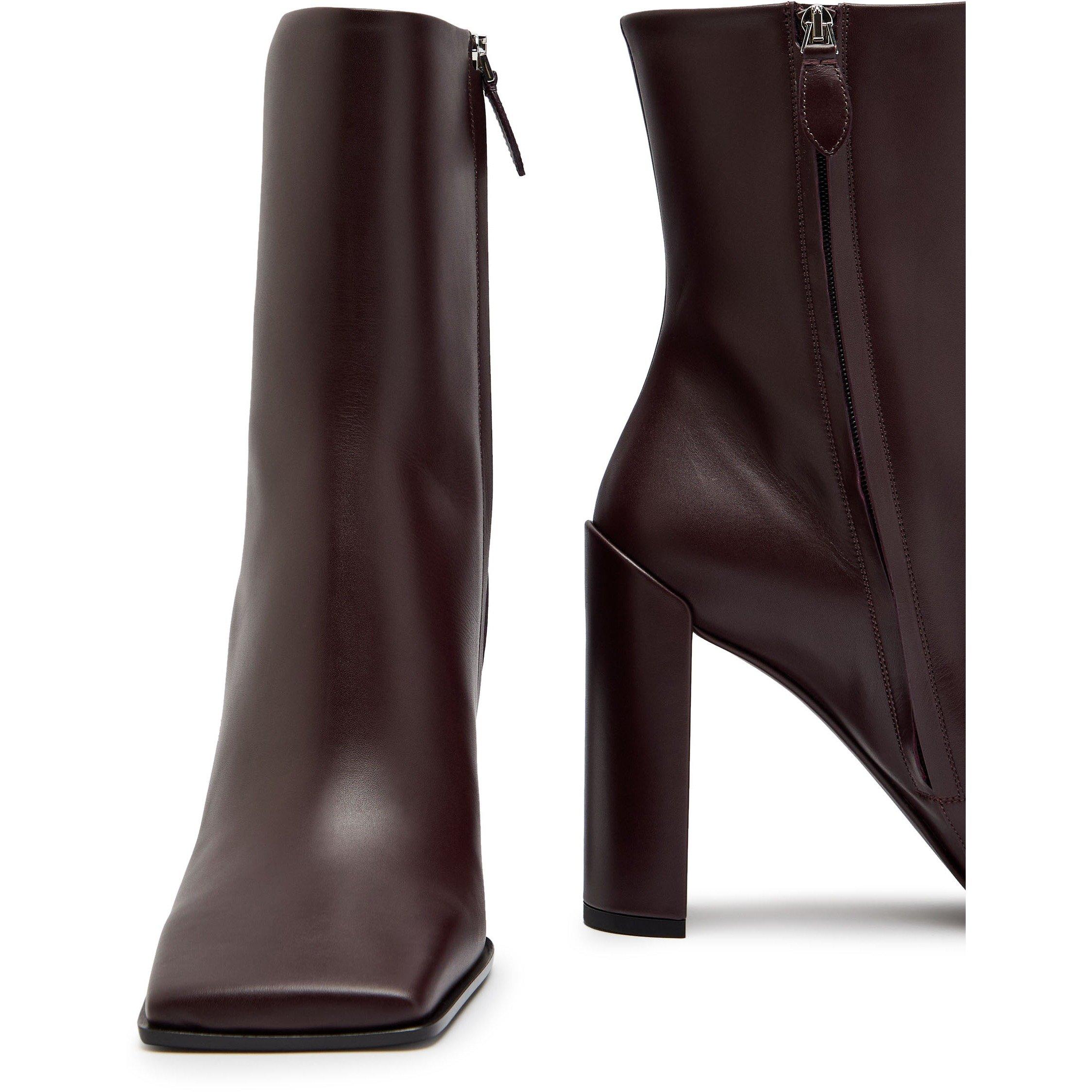 BROWN - Alaia - ANKLE BOOT WITH SQUARE TOE - 4
