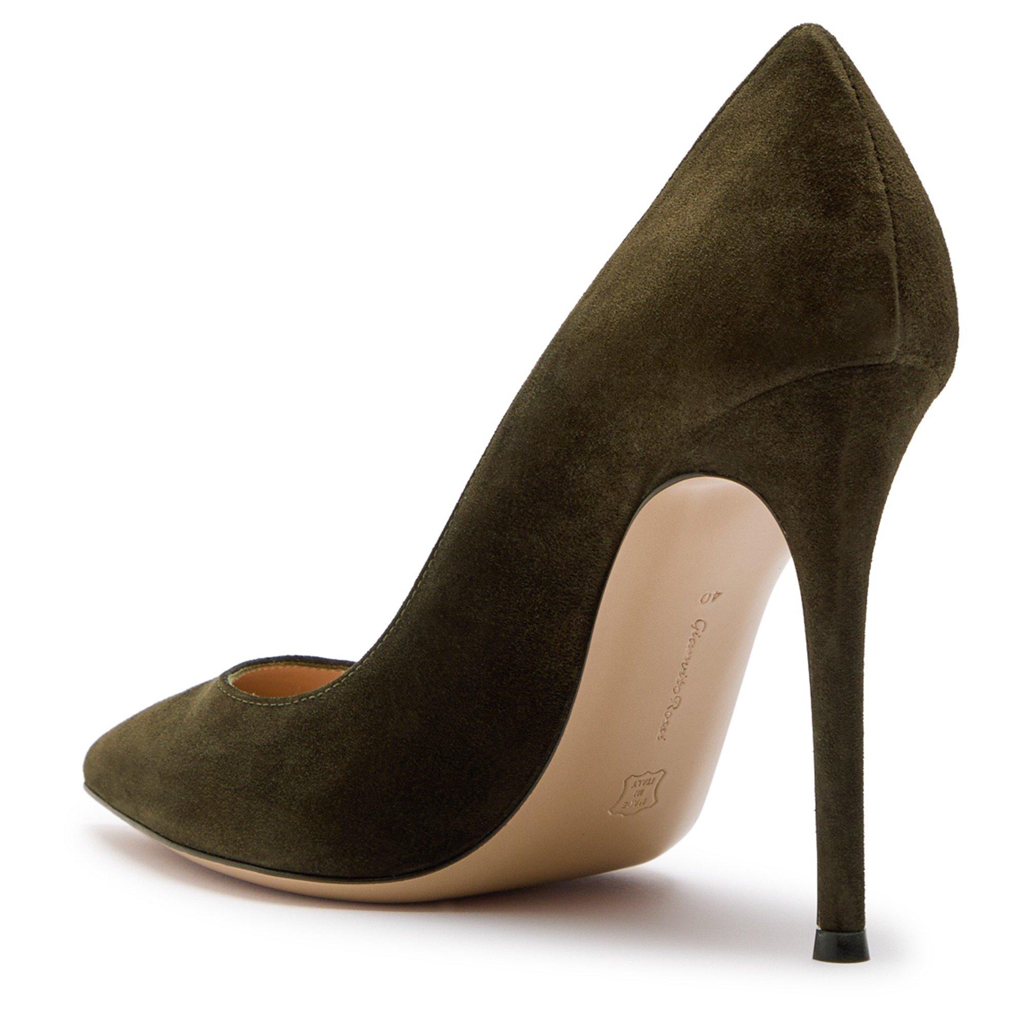 KHAKI - Gianvito Rossi - Women's Gianvito 105 Suede Stiletto Heels - 2