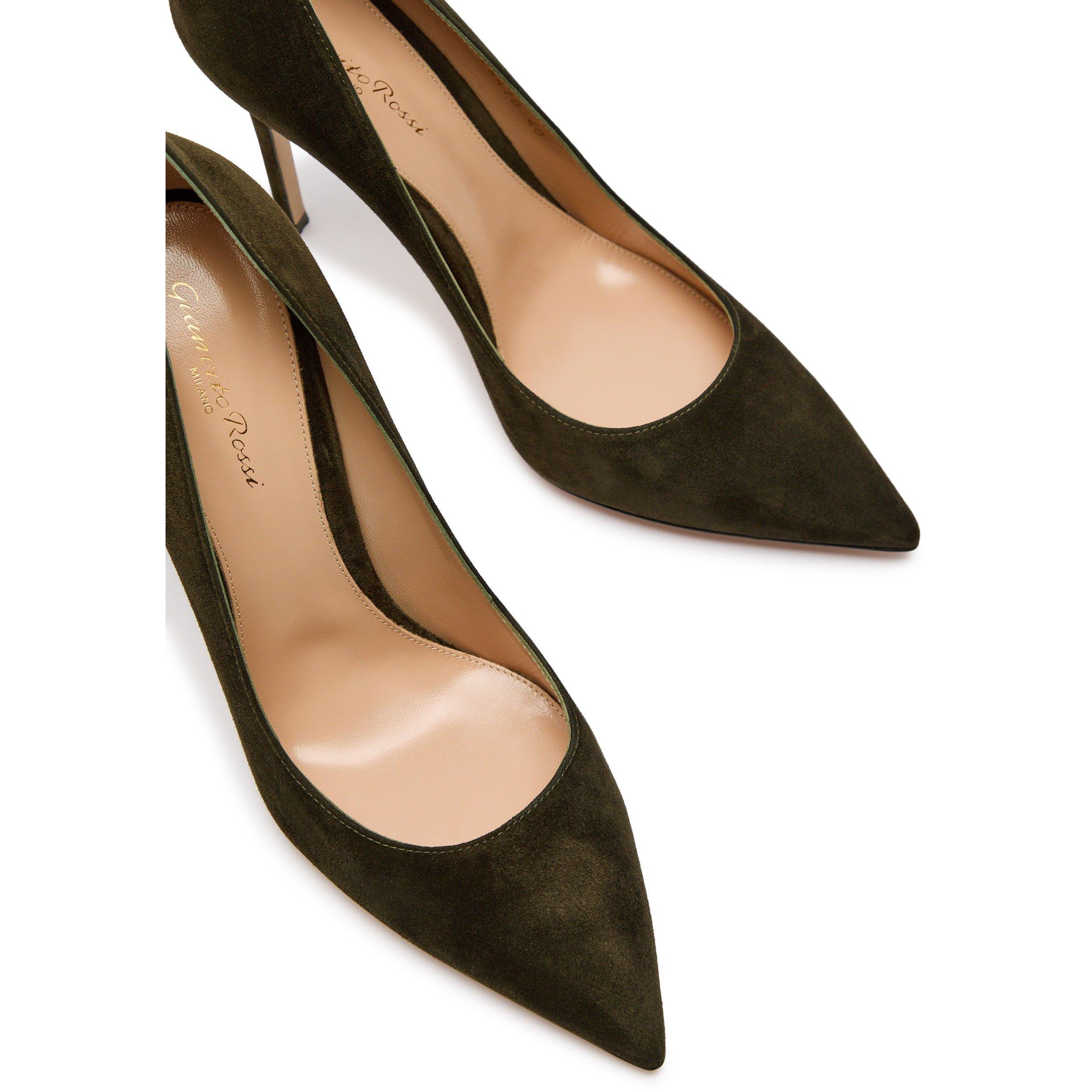 KHAKI - Gianvito Rossi - Women's Gianvito 105 Suede Stiletto Heels - 3