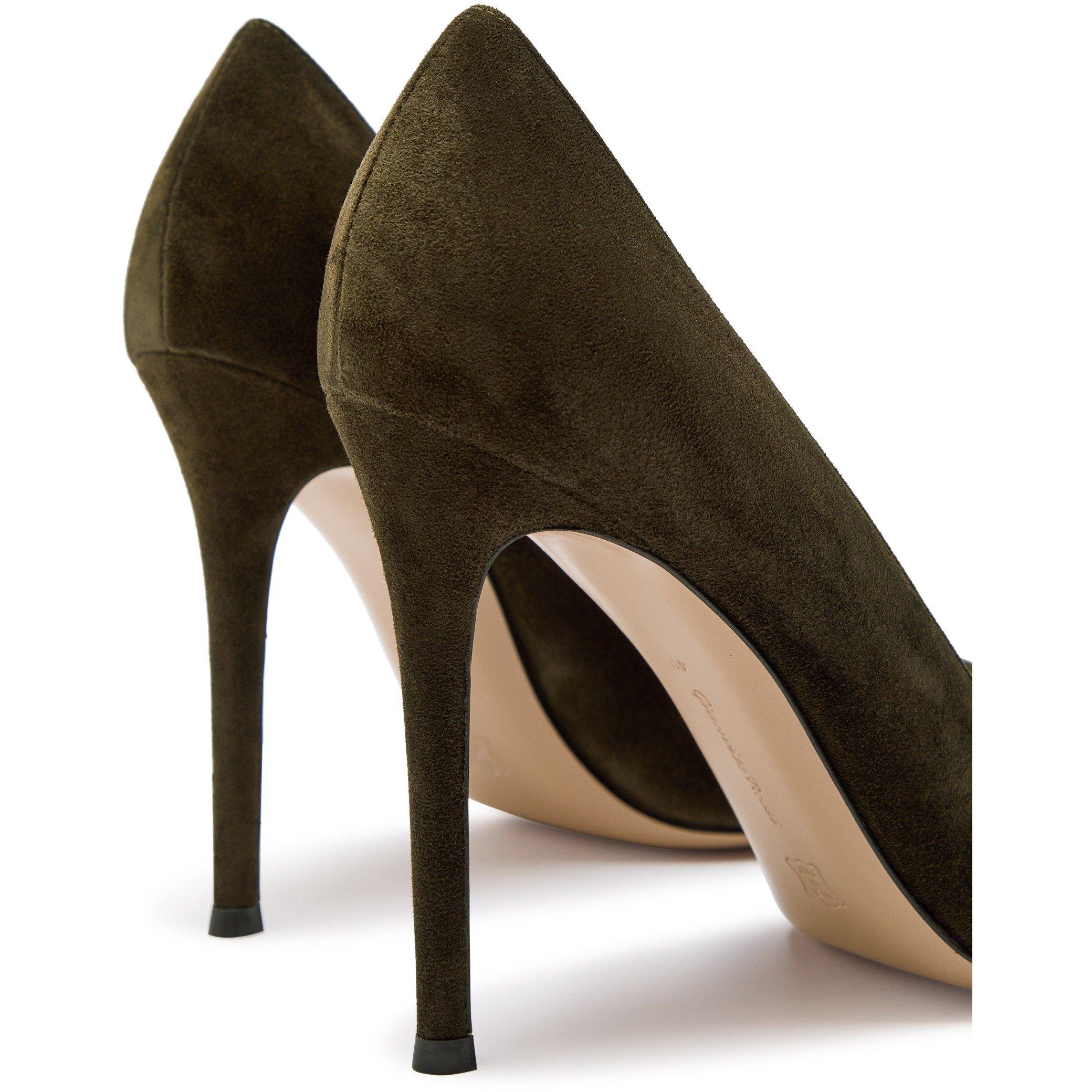 KHAKI - Gianvito Rossi - Women's Gianvito 105 Suede Stiletto Heels - 4
