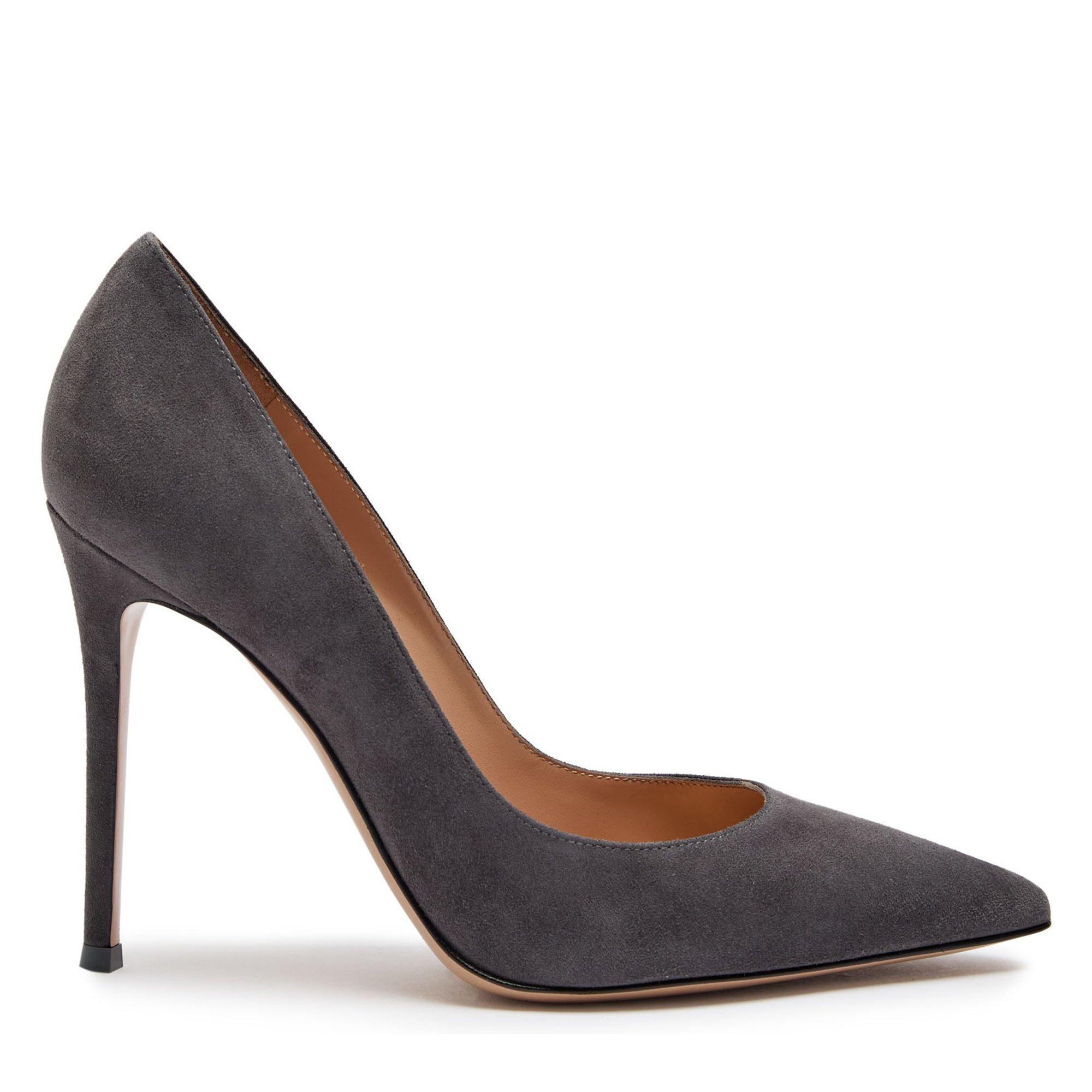DARK GREY - Gianvito Rossi - Women's Gianvito 105 Suede Stiletto Heels - 1
