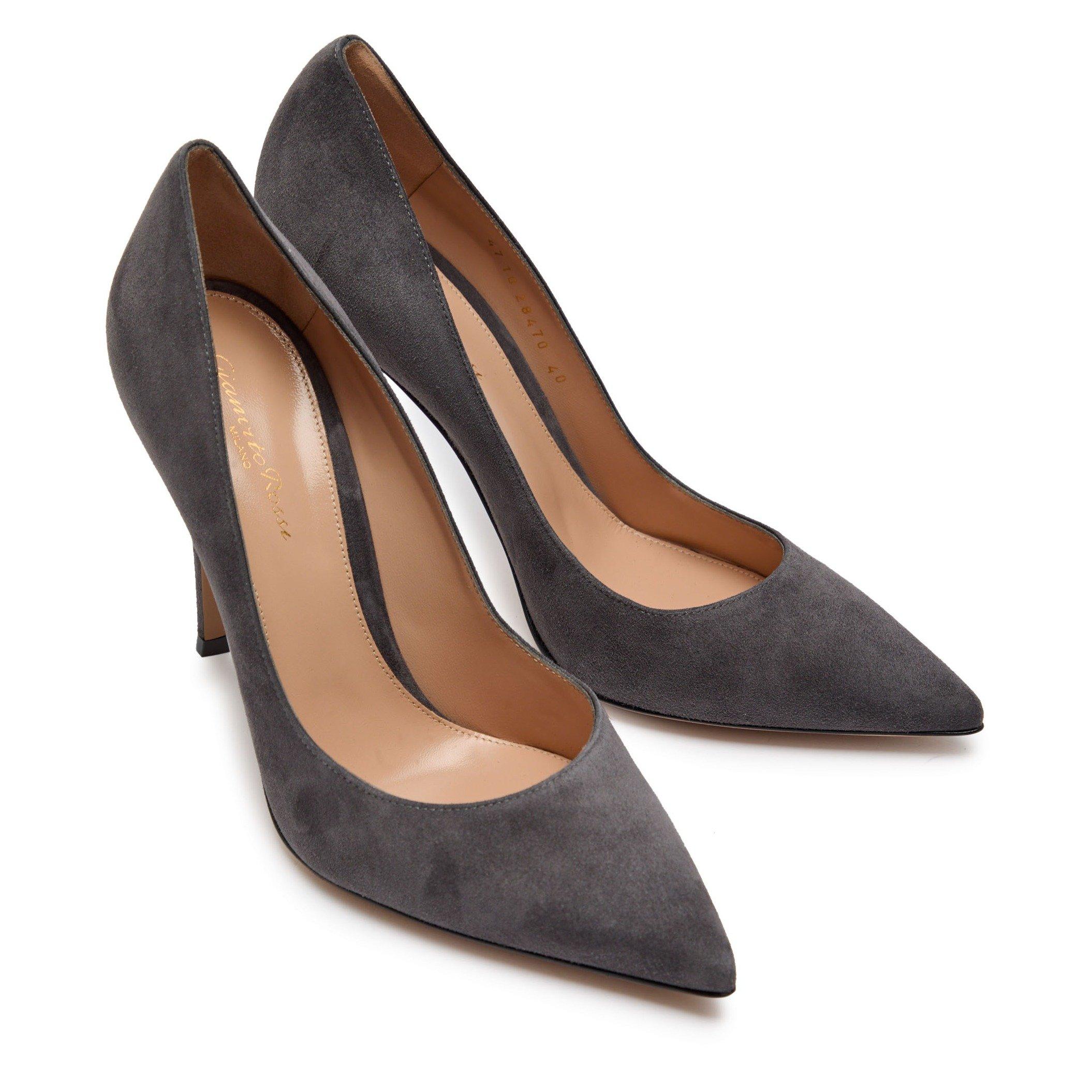 DARK GREY - Gianvito Rossi - Women's Gianvito 105 Suede Stiletto Heels - 3