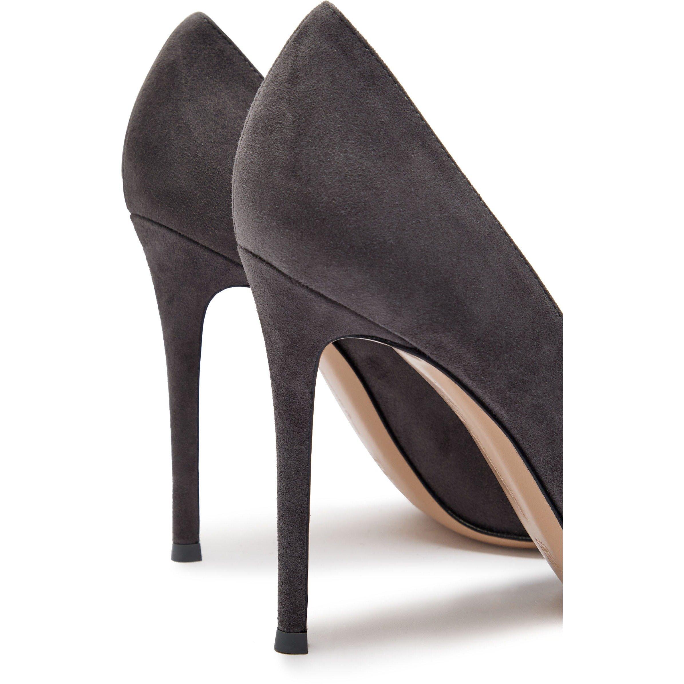 DARK GREY - Gianvito Rossi - Women's Gianvito 105 Suede Stiletto Heels - 4