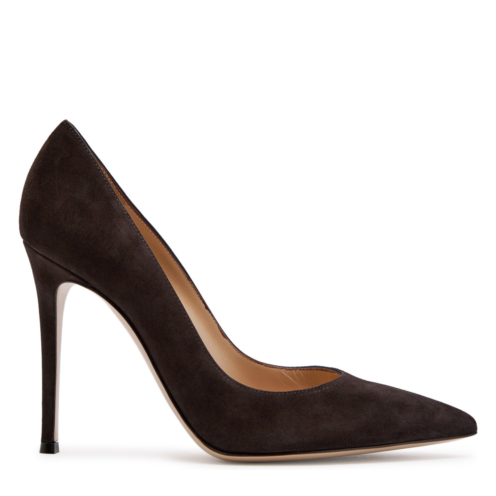 DARK BROWN - Gianvito Rossi - GIANVITO 105 SUEDE PUMP