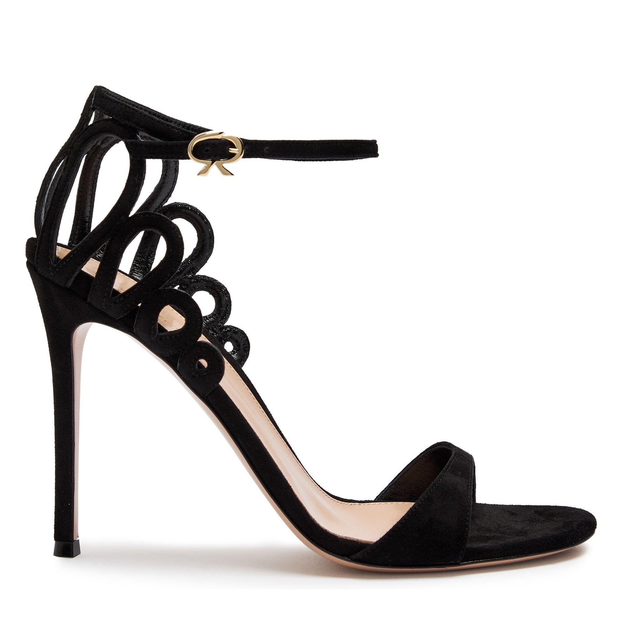BLACK - Gianvito Rossi - CUT OUT SUEDE SANDAL