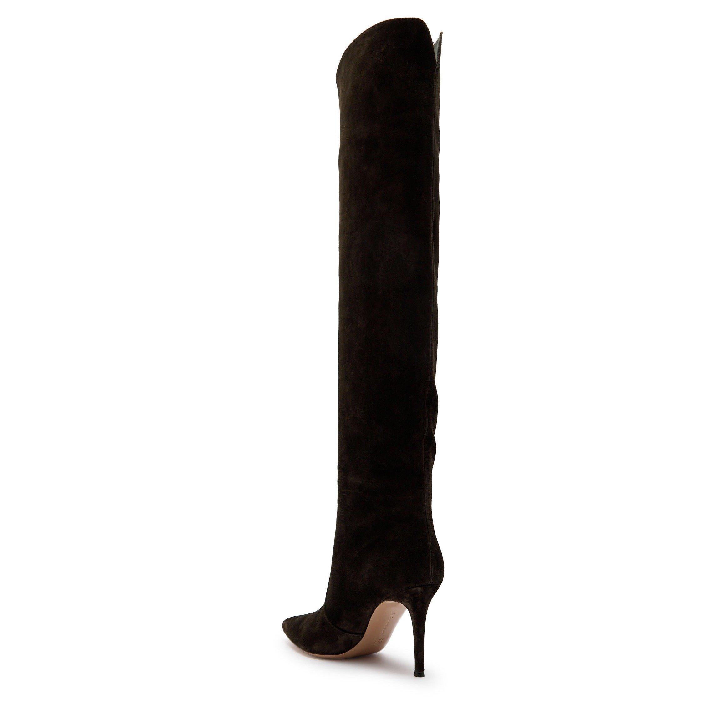 DARK BROWN - Gianvito Rossi - Women's Hansen Suede Over-the-Knee Boots - 2