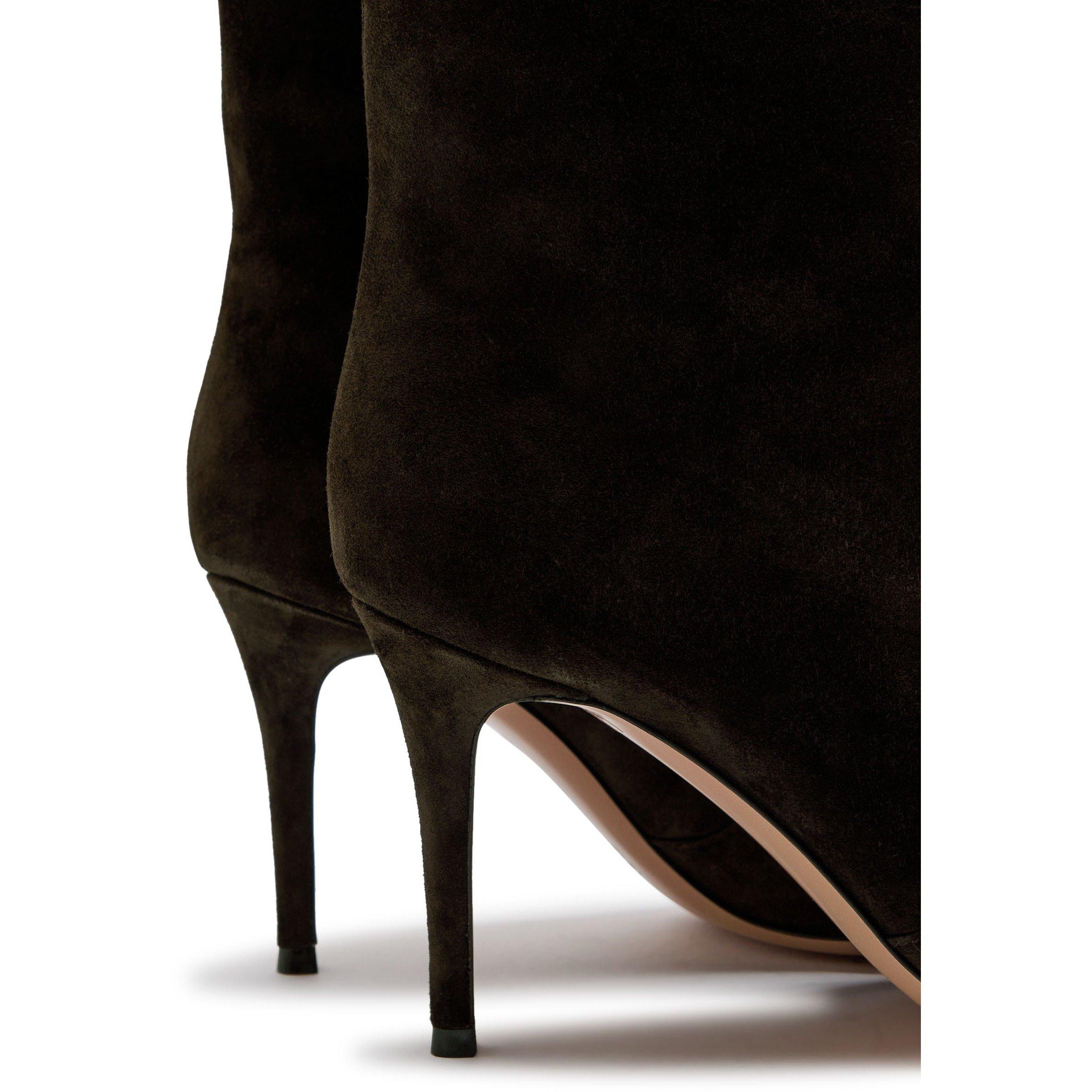 DARK BROWN - Gianvito Rossi - Women's Hansen Suede Over-the-Knee Boots - 4