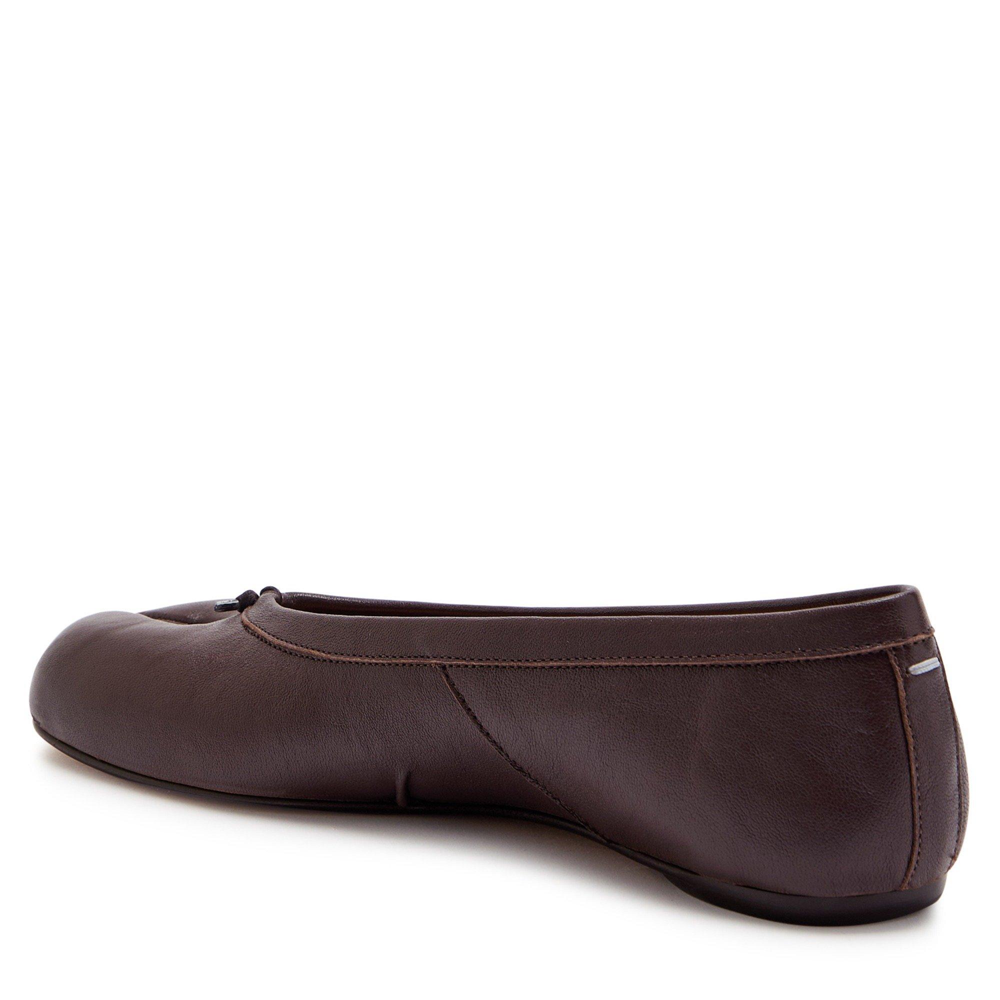 BROWN - Maison Margiela - Women's Tabi Leather Ballet Pumps - 2