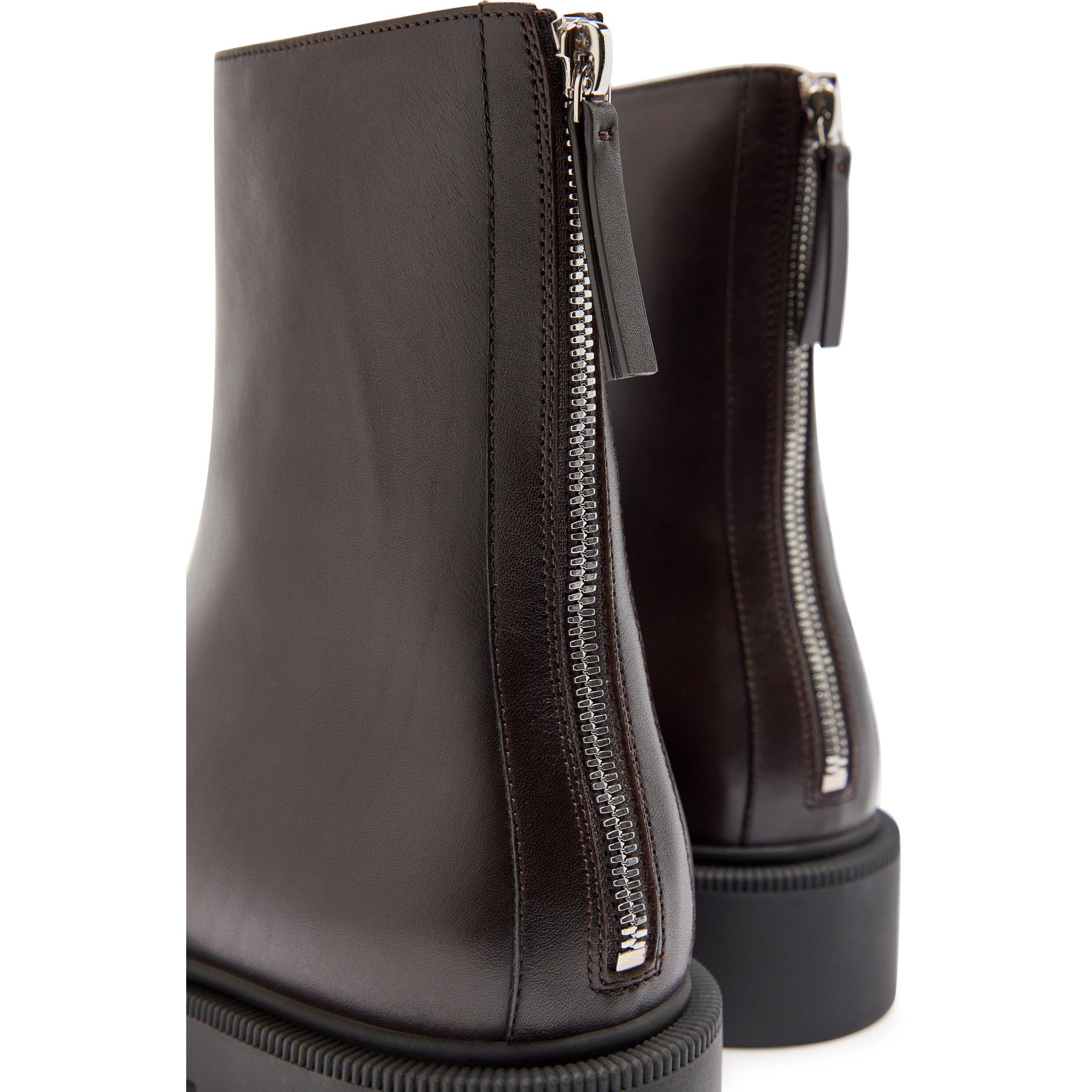 BROWN - The Row - Women's Nobilis Fast Leather Flat Ankle Boots - 4