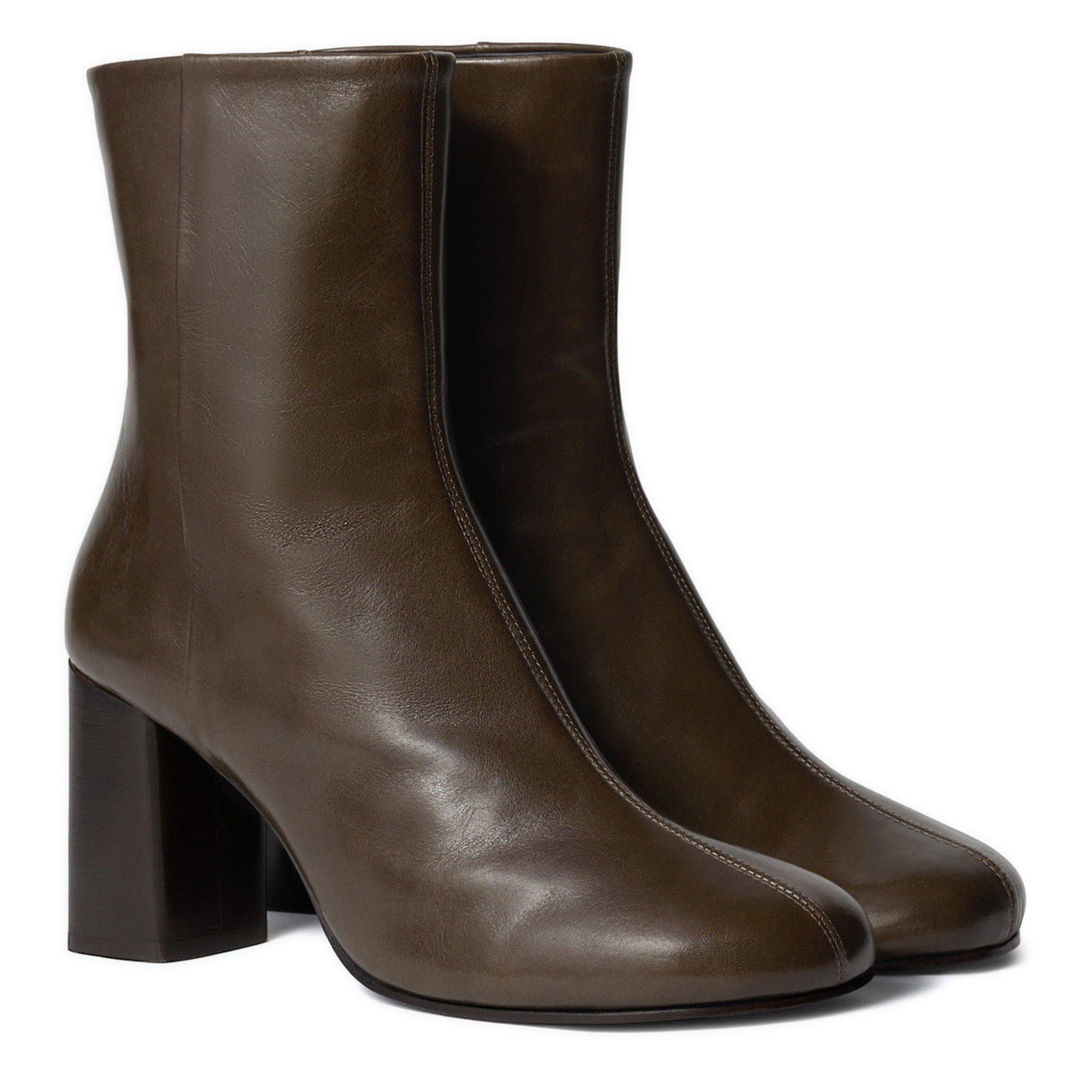 BROWN - Lemaire - Women's Anatomic 80 Leather Heeled Ankle Boots - 3