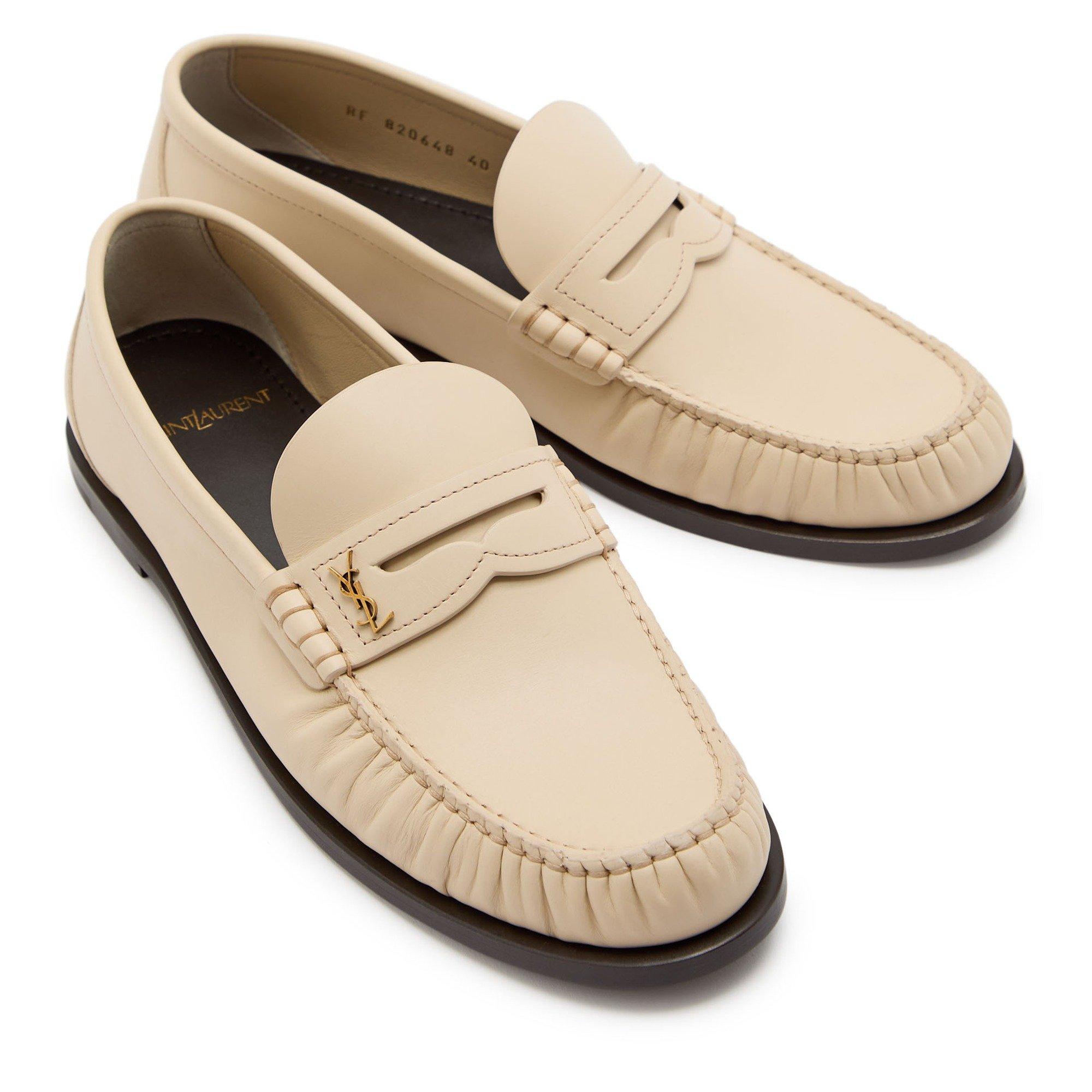 IVORY - Saint Laurent - Women's Laurent Leather Loafers - 3