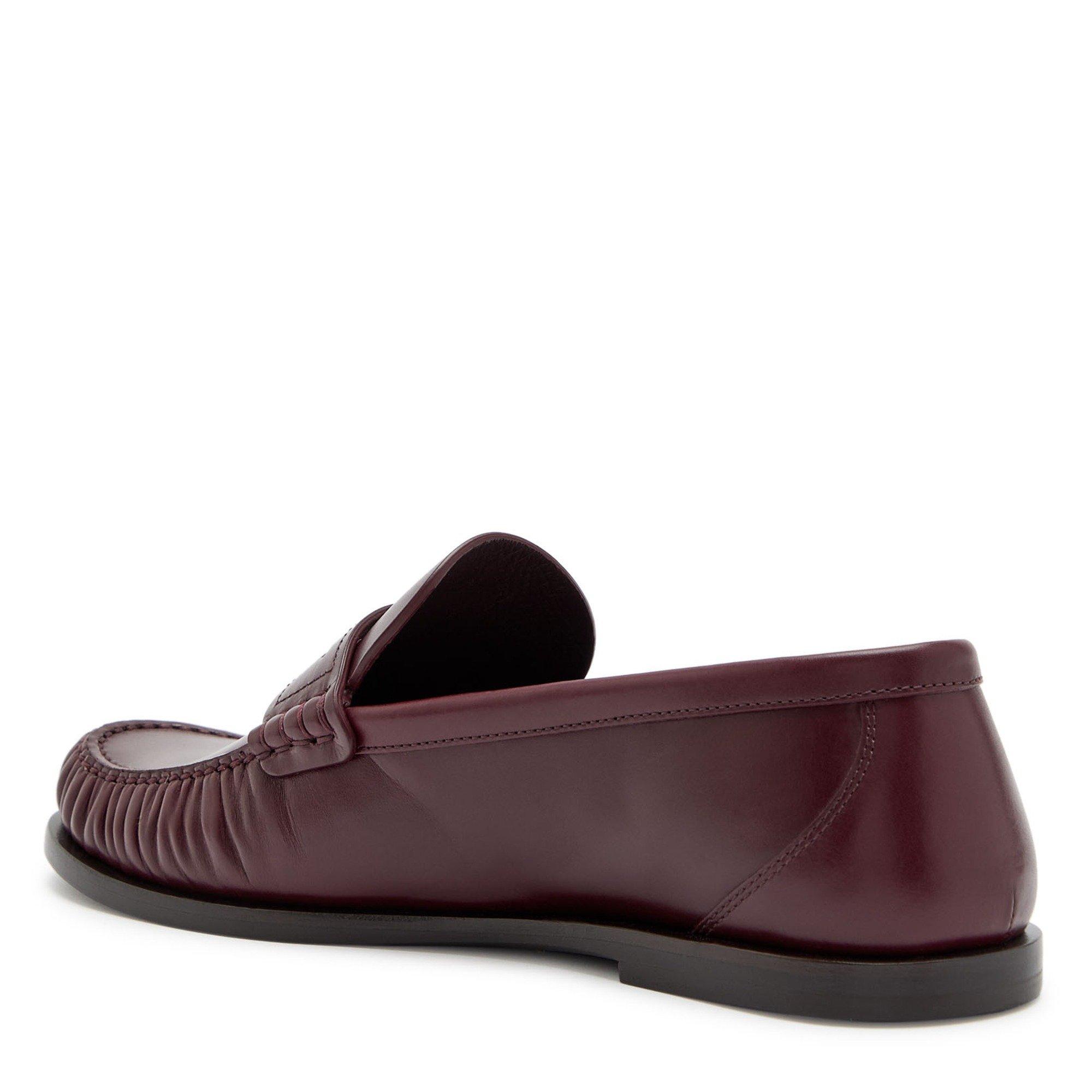 BURGUNDY - Saint Laurent - Women's Laurent Leather Loafers - 2
