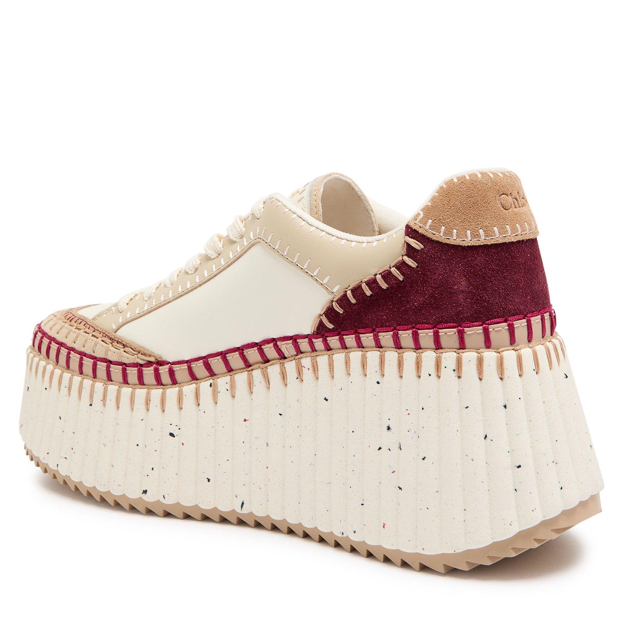 BEIGE AND OTHER - Chloe - Women's NAMA Leather Platform Trainers - 2