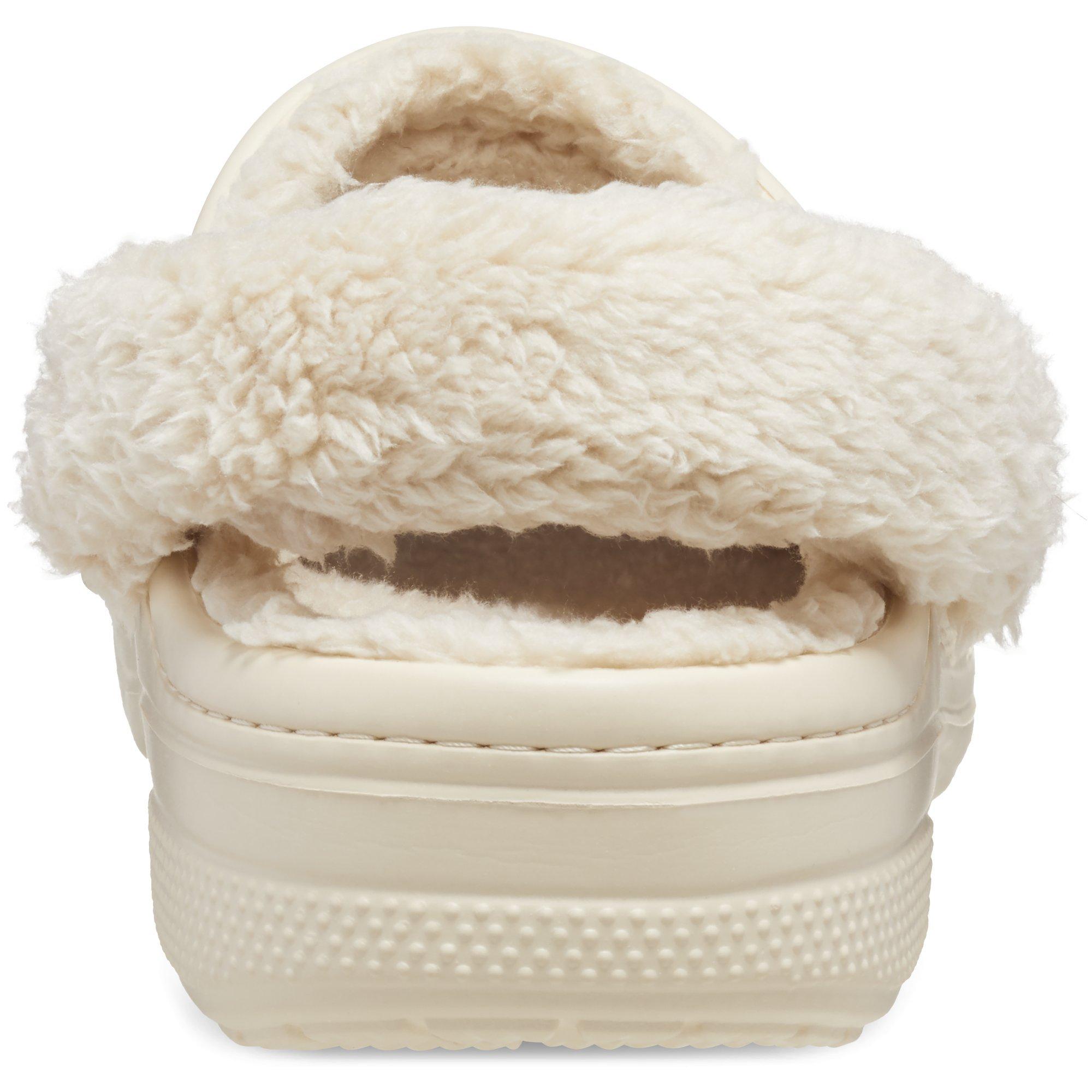Winter White - Crocs - Baya Lined Fuzz Strap Mule Slippers - 7
