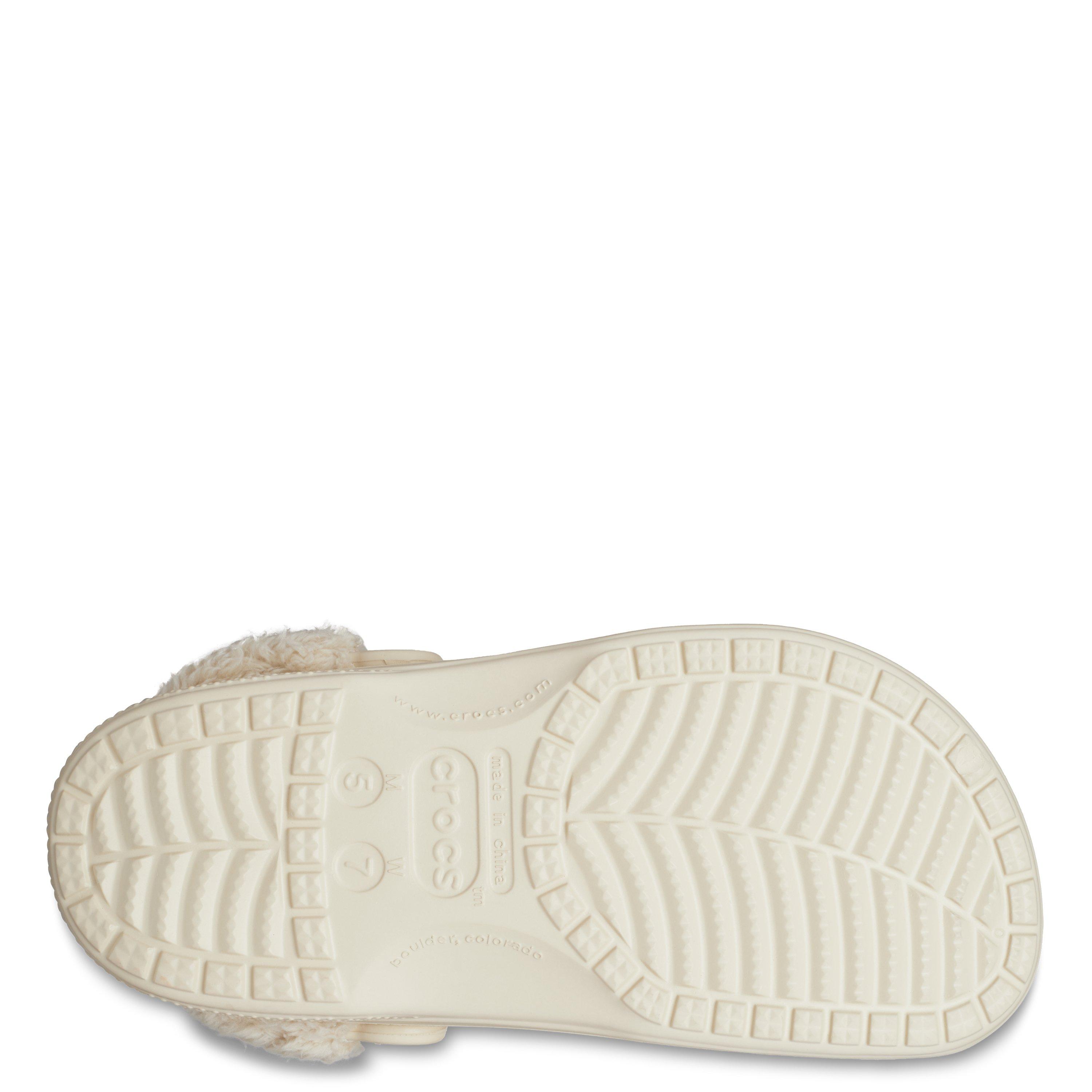 Winter White - Crocs - Baya Lined Fuzz Strap Mule Slippers - 8