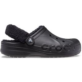 Crocs Baya Lined Fuzz Strap Clogs Womens