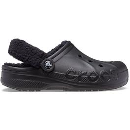 Crocs Baya Lined Fuzz-Strap Clogs Womens