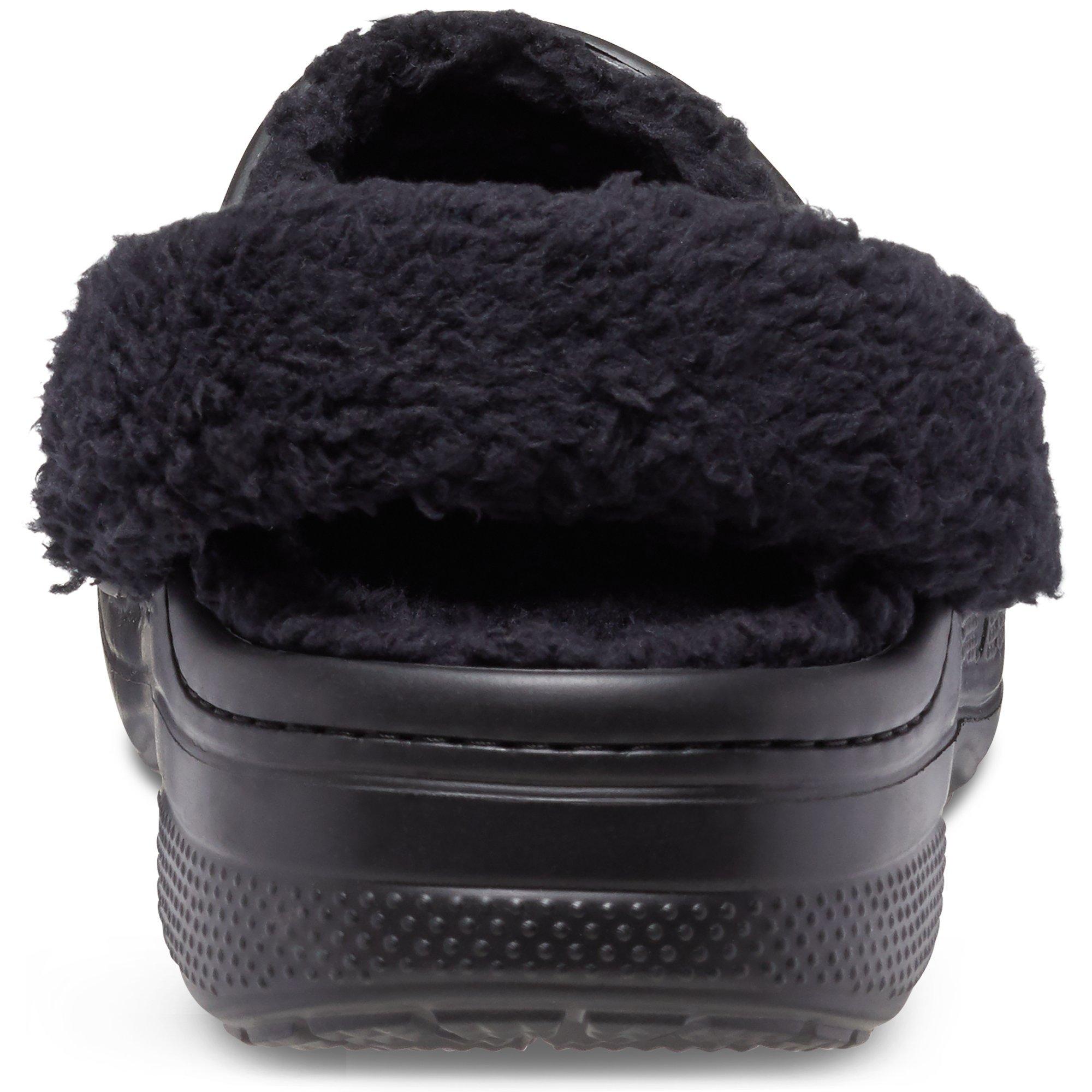 Schwarz - Crocs - Baya Lined Fuzz Strap Mule Slippers - 7