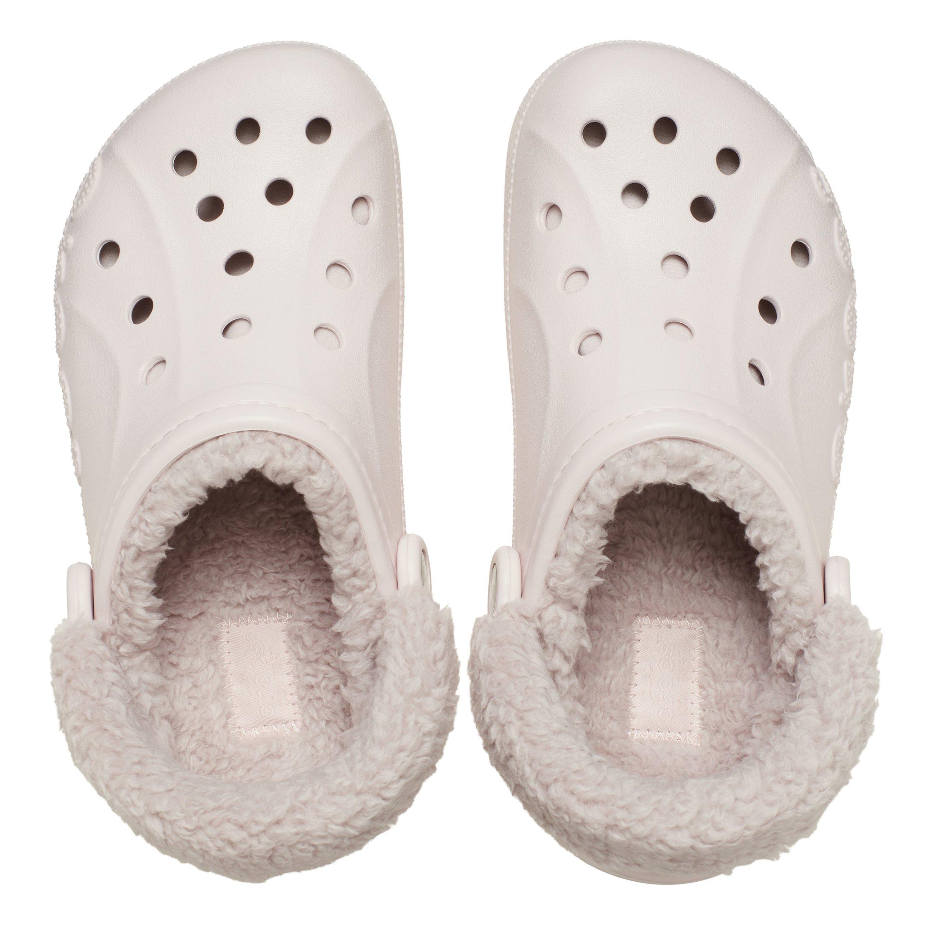 Bijna Roze - Crocs - Women's Baya Lined Fuzz Strap Mule Slippers - 4