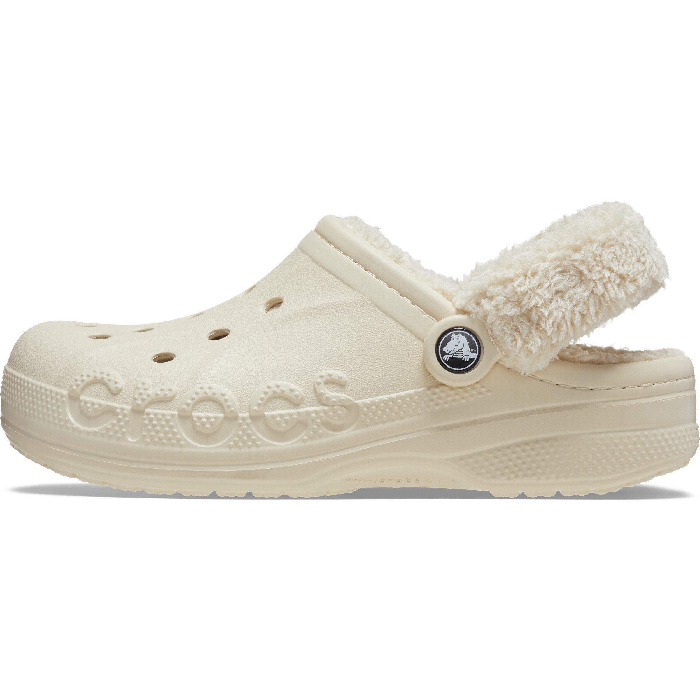 Winter White - Crocs - Women's Baya Lined Fuzz Strap Mule Slippers - 2