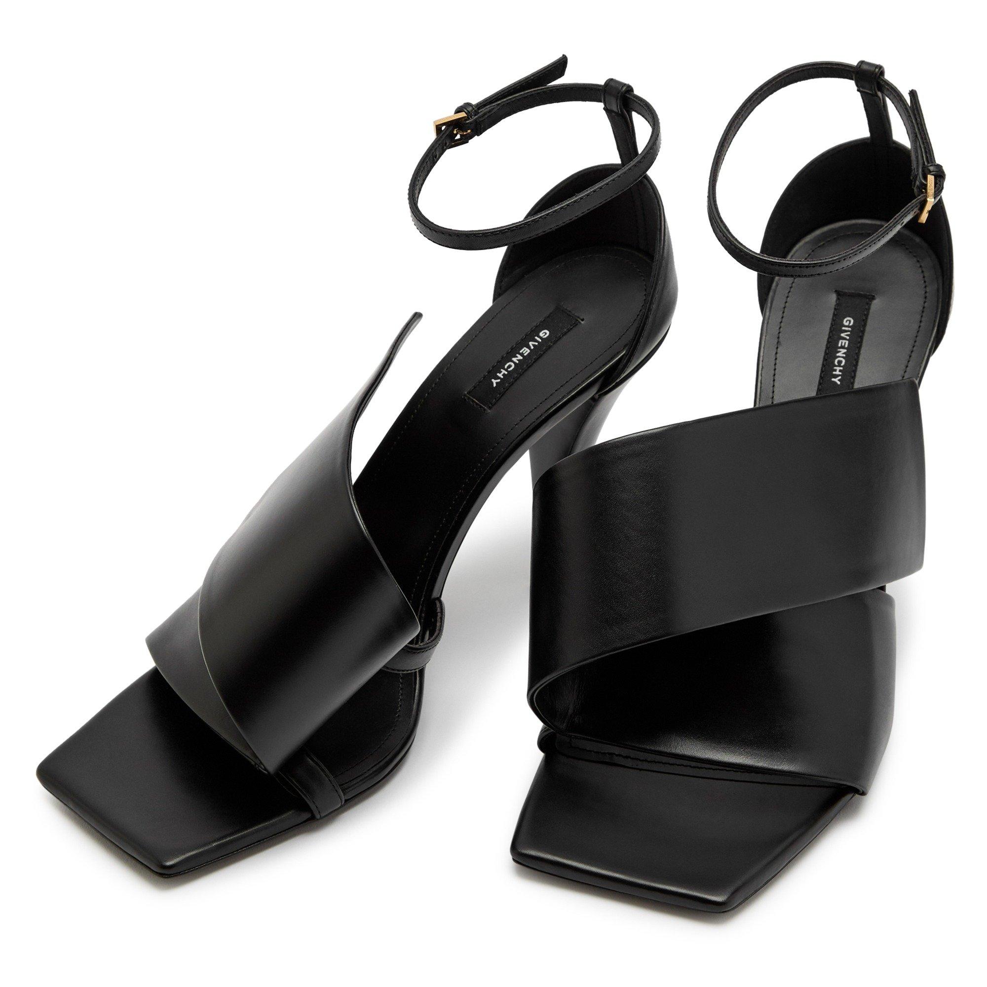 BLACK - GIVENCHY - HEEL TWISTED RIBBON SANDAL 95 - 3