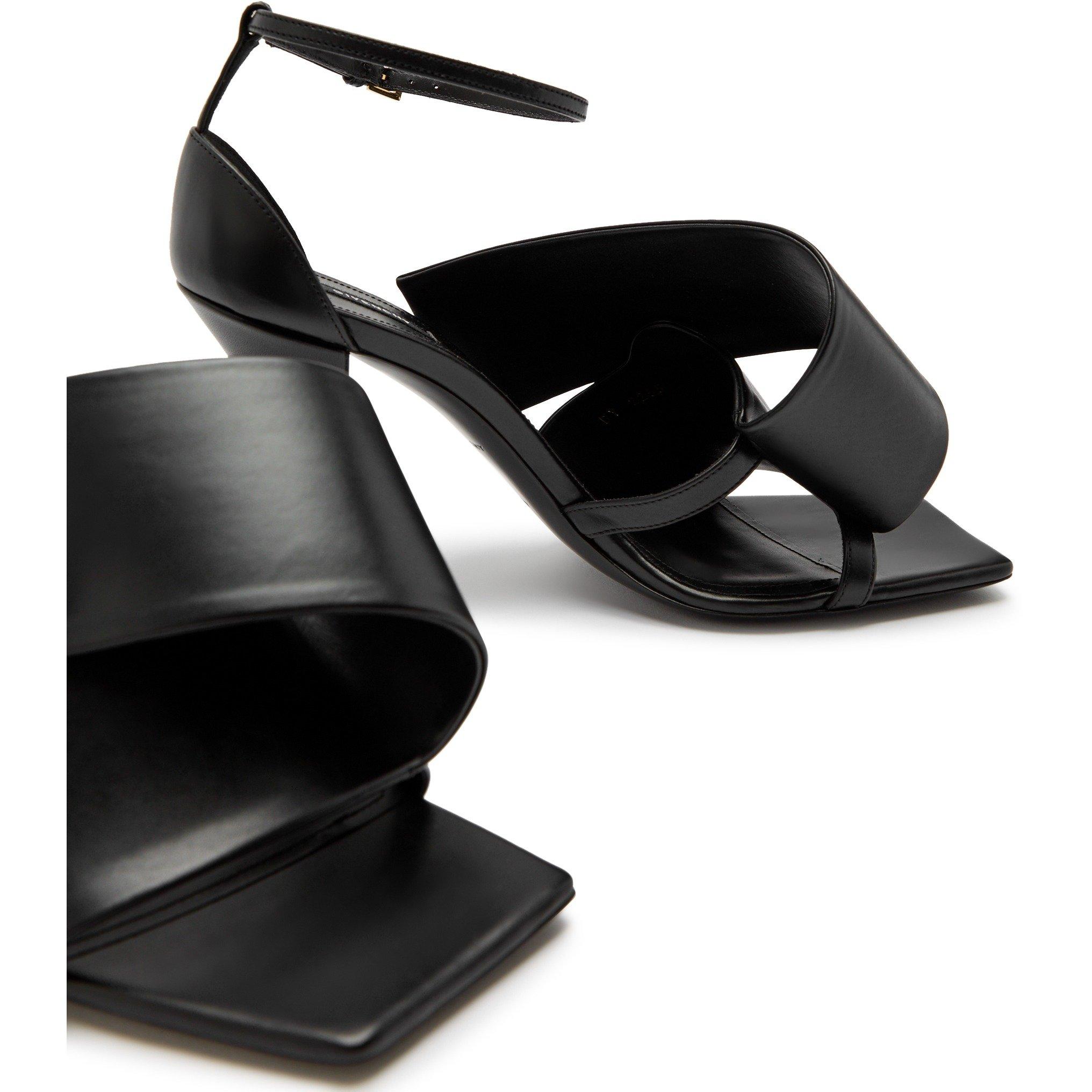 BLACK - GIVENCHY - HEEL TWISTED RIBBON SANDAL 95 - 4