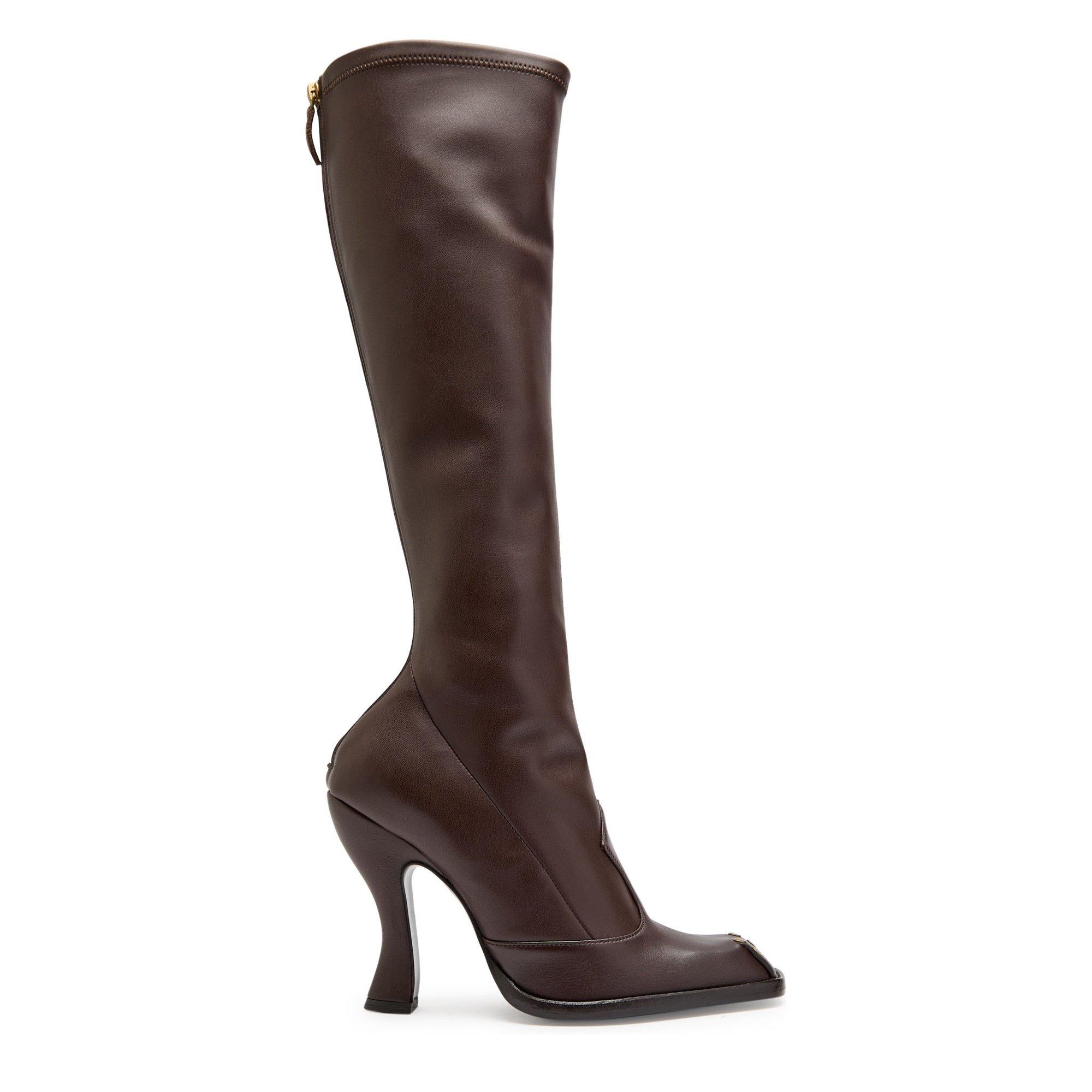 CHOCOLATE - Etro - Women's Leather Knee-High Boots - 1